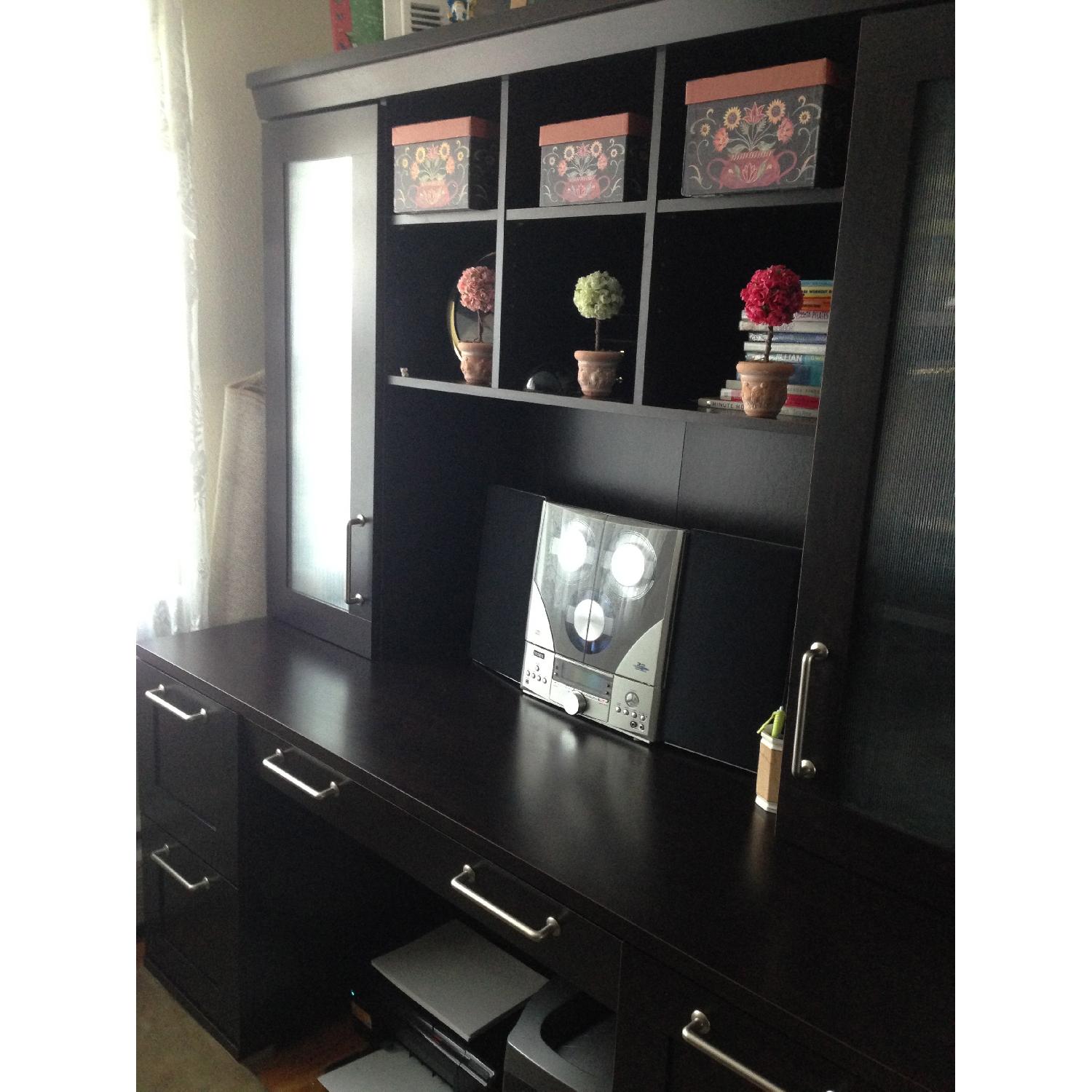 Christopher Lowell Town Collection Credenza Desk & Hutch - image-1