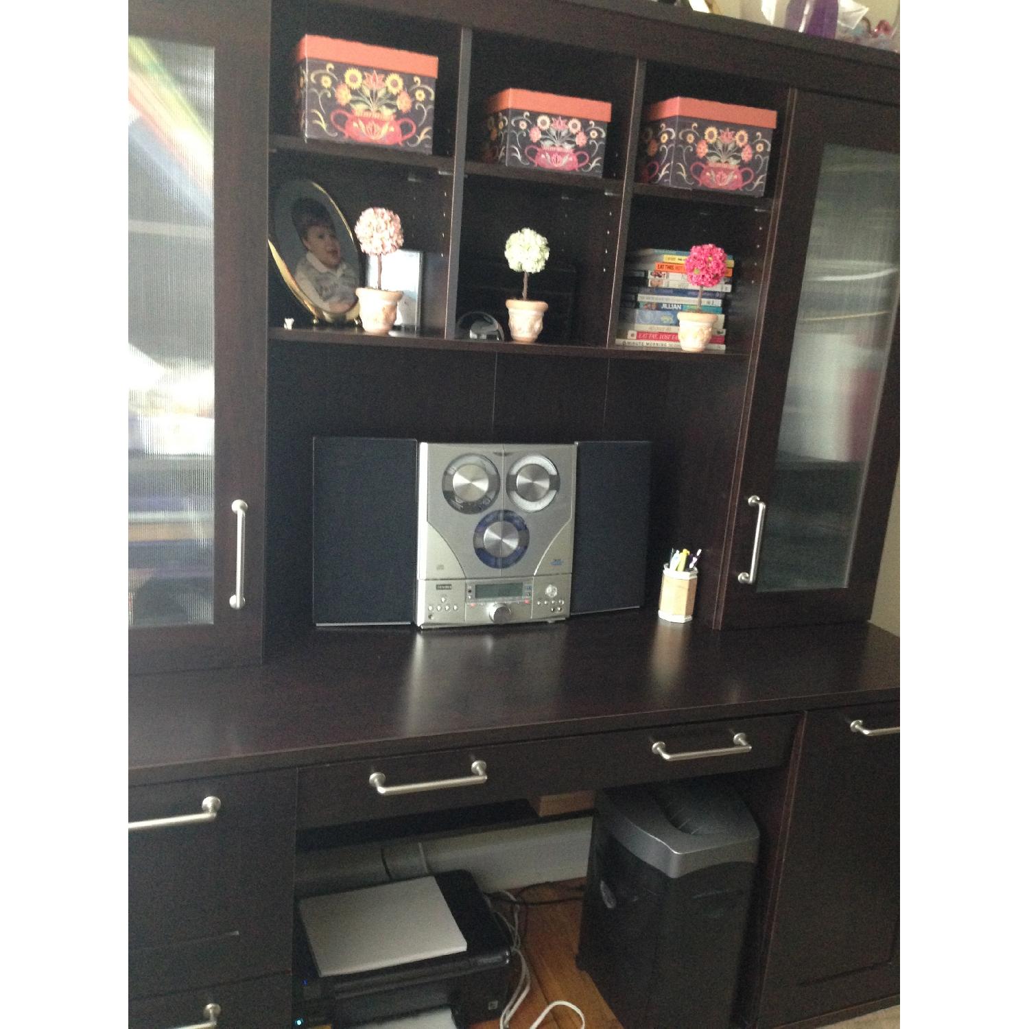 Christopher Lowell Town Collection Credenza Desk & Hutch - image-2