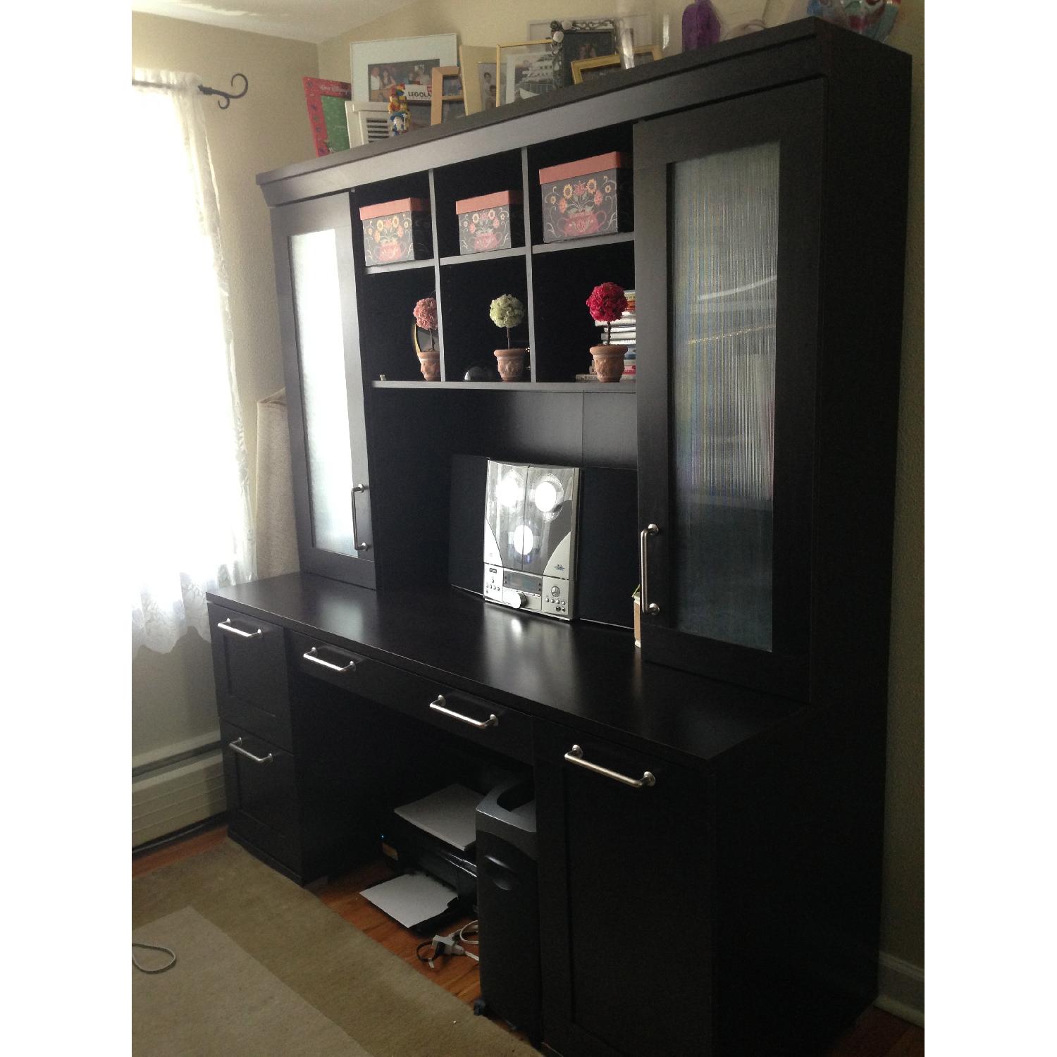 Christopher Lowell Town Collection Credenza Desk & Hutch - image-11