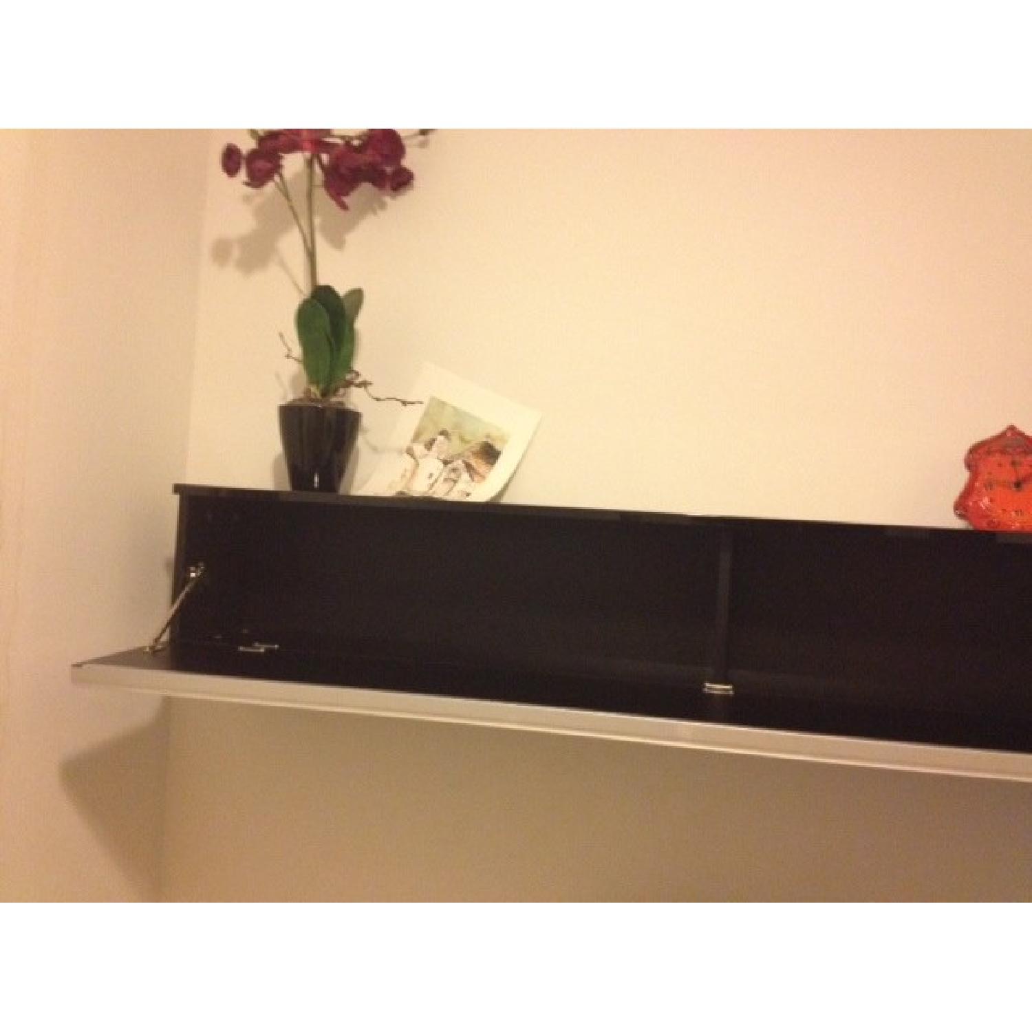 Ikea Long Black Wall Shelf AptDeco