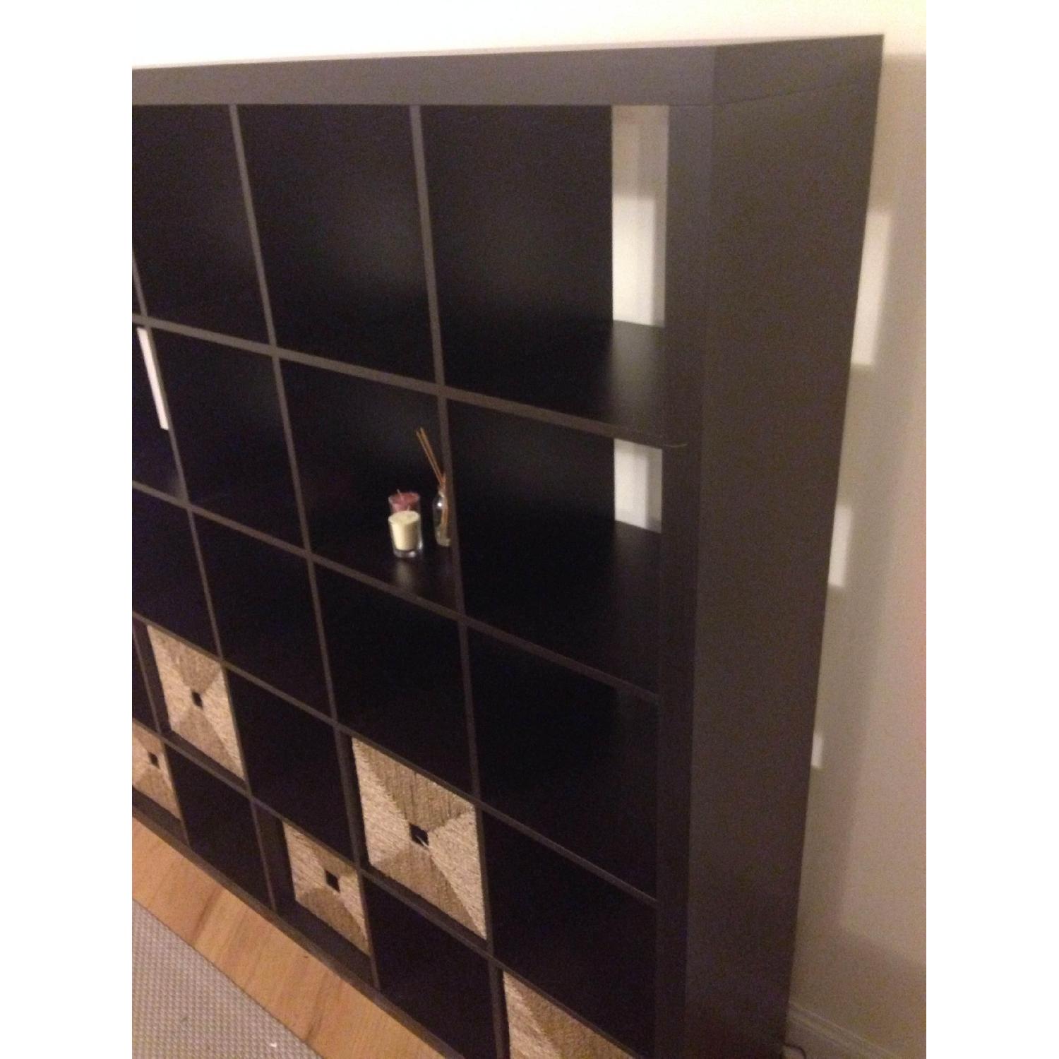 Ikea Expedit Black/Brown Shelving Unit - AptDeco