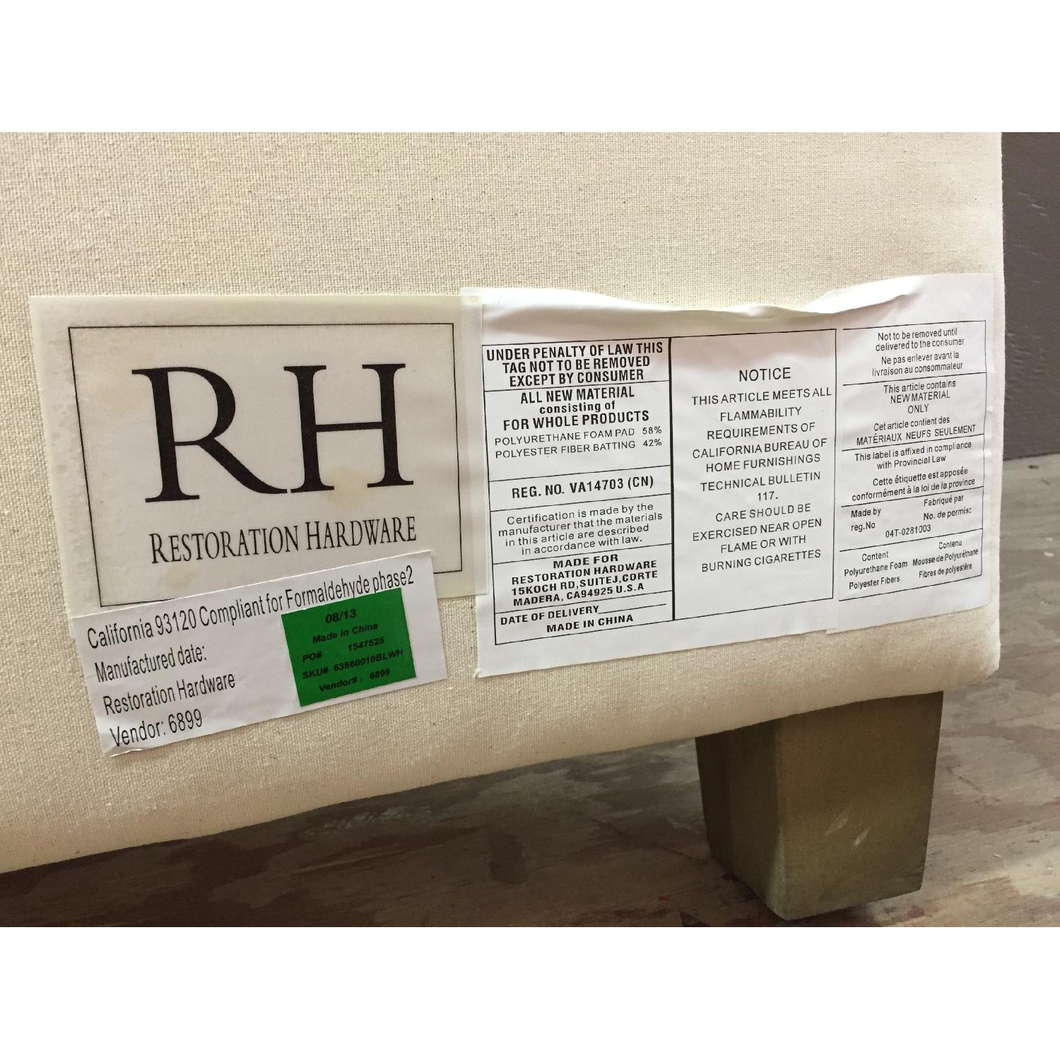 Restoration Hardware Belgian Parsons Slipcovered Headboard w/ Bed Skirt - image-3