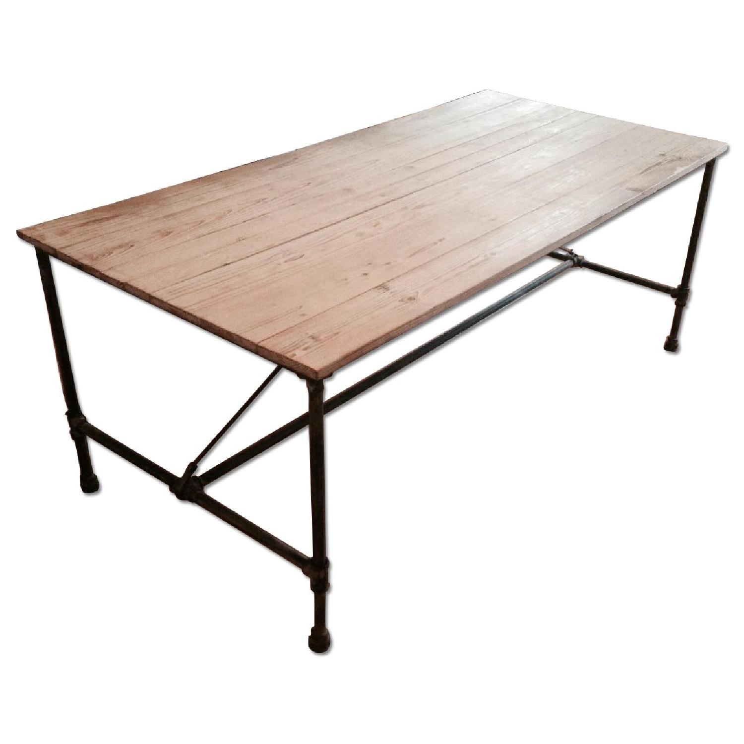 Antique Industrial Wooden Table - image-0