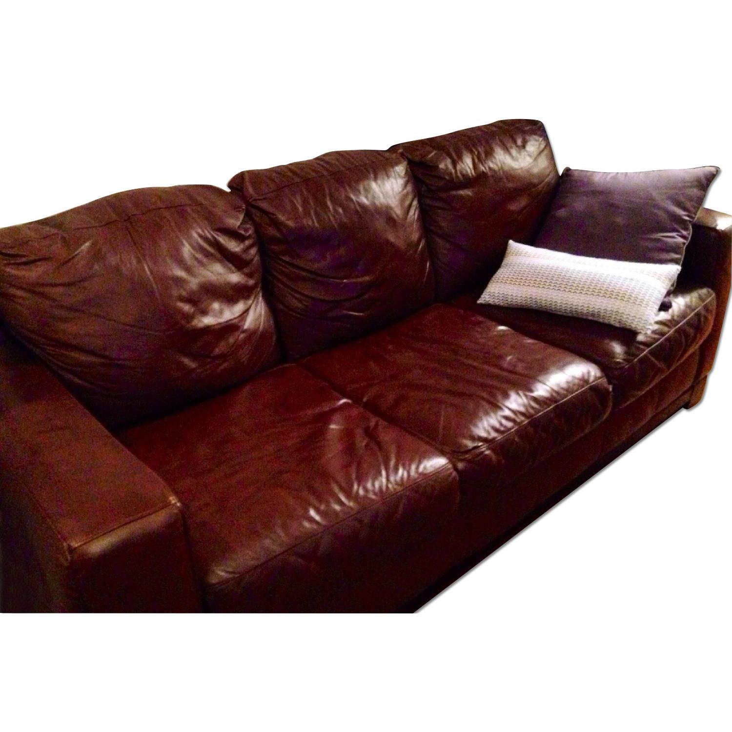 JC Penney Furniture Rustic Leather Sofa AptDeco