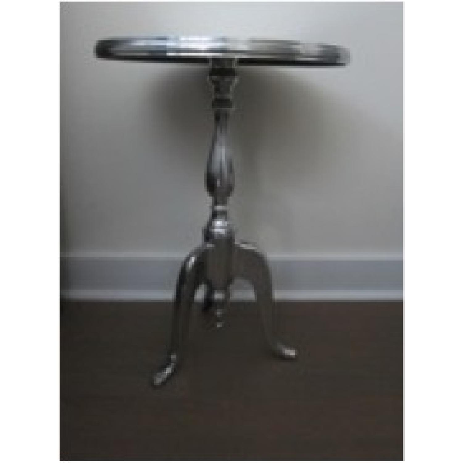 Aspire Metal Silver Aluminum 3 Leg Pedestal Side Table - Set of 2 - image-3