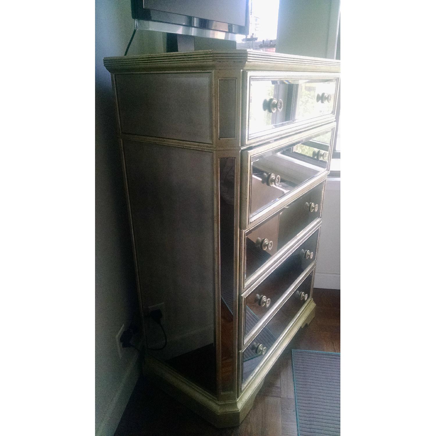 Z Gallerie Borghese Mirrored 5 Drawer Chest - AptDeco