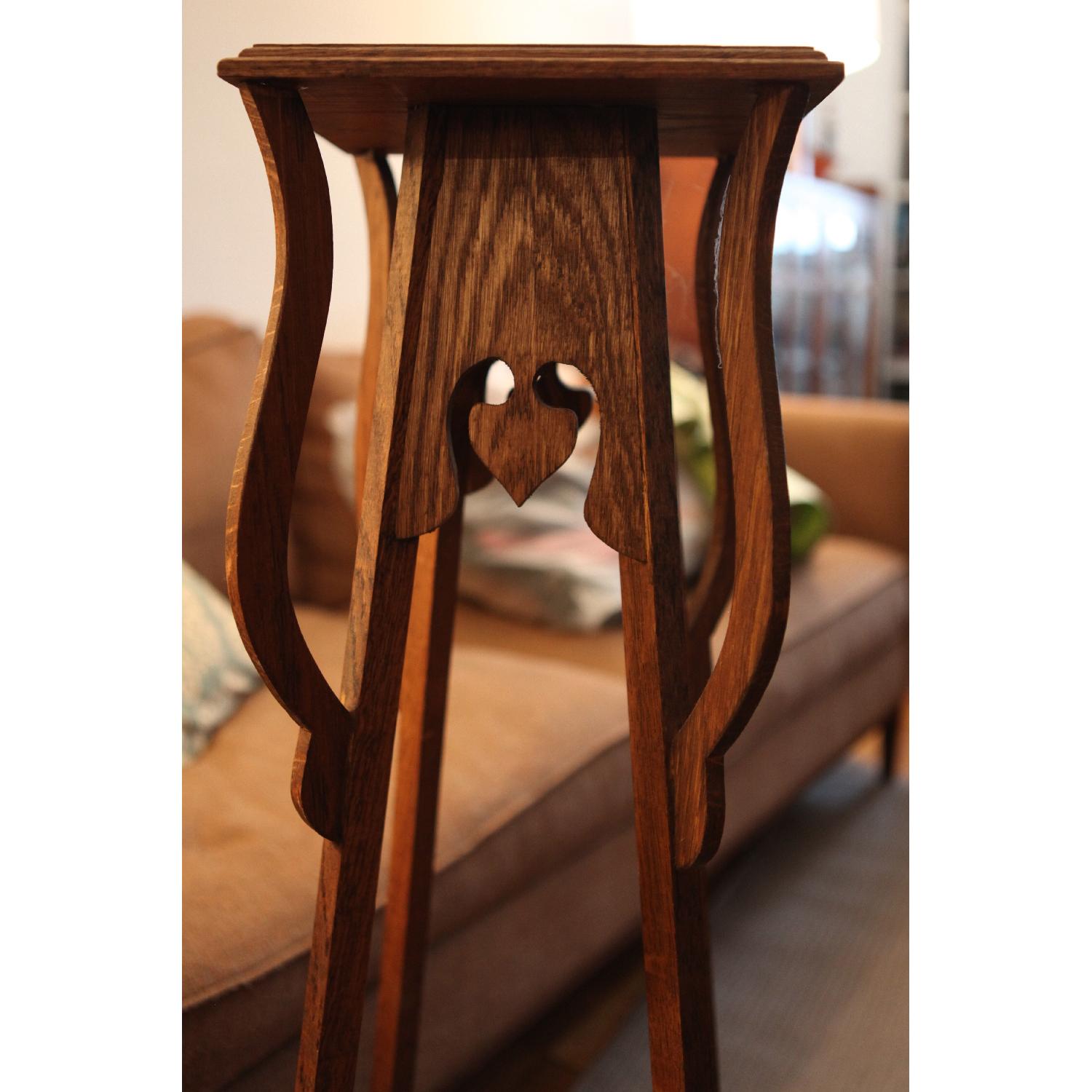 Antique Arts and Crafts Stand w/ Spade Cutouts - image-3