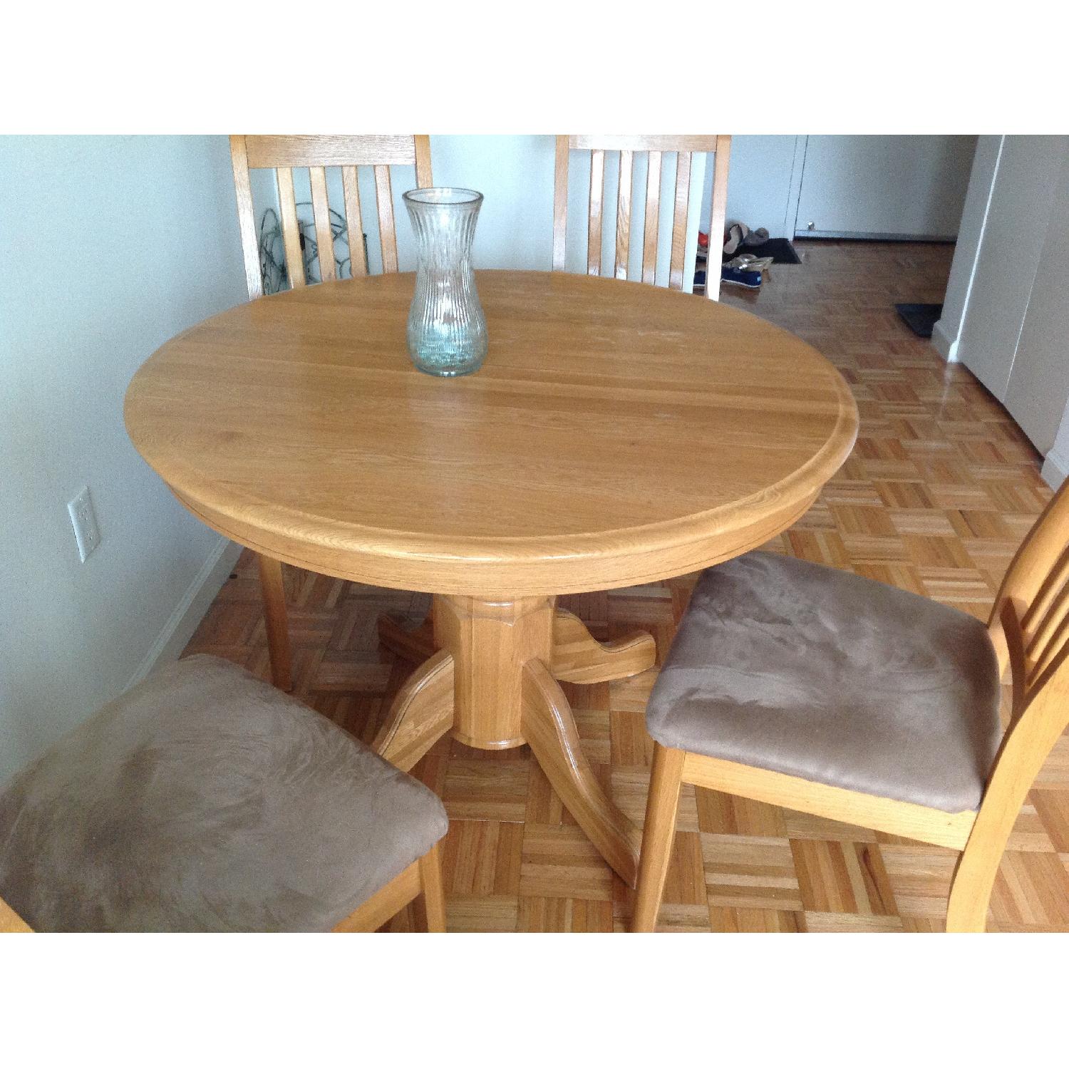 Oak Express Oak Dining Table W 4 Chairs Aptdeco