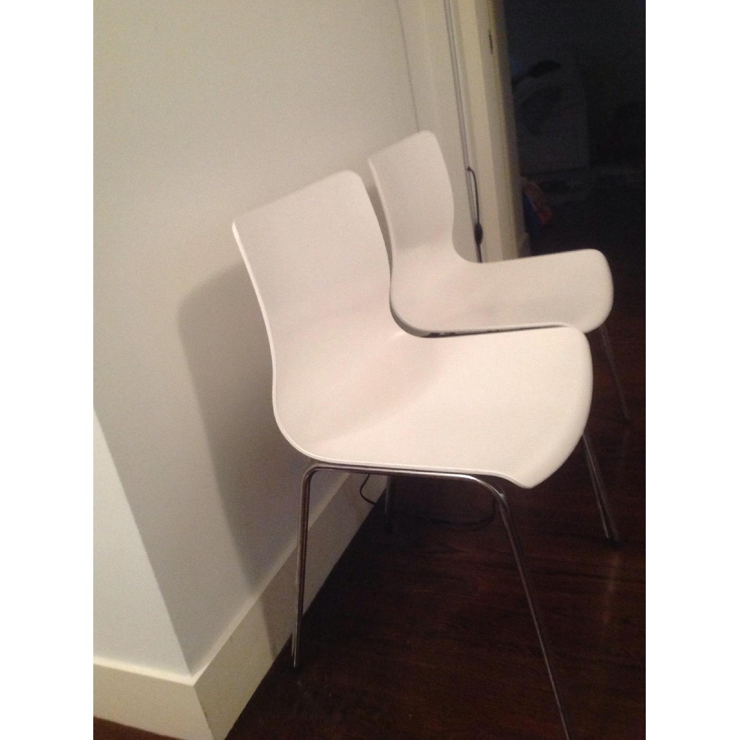 Ikea White Modern Chairs - Set of 4 - image-1