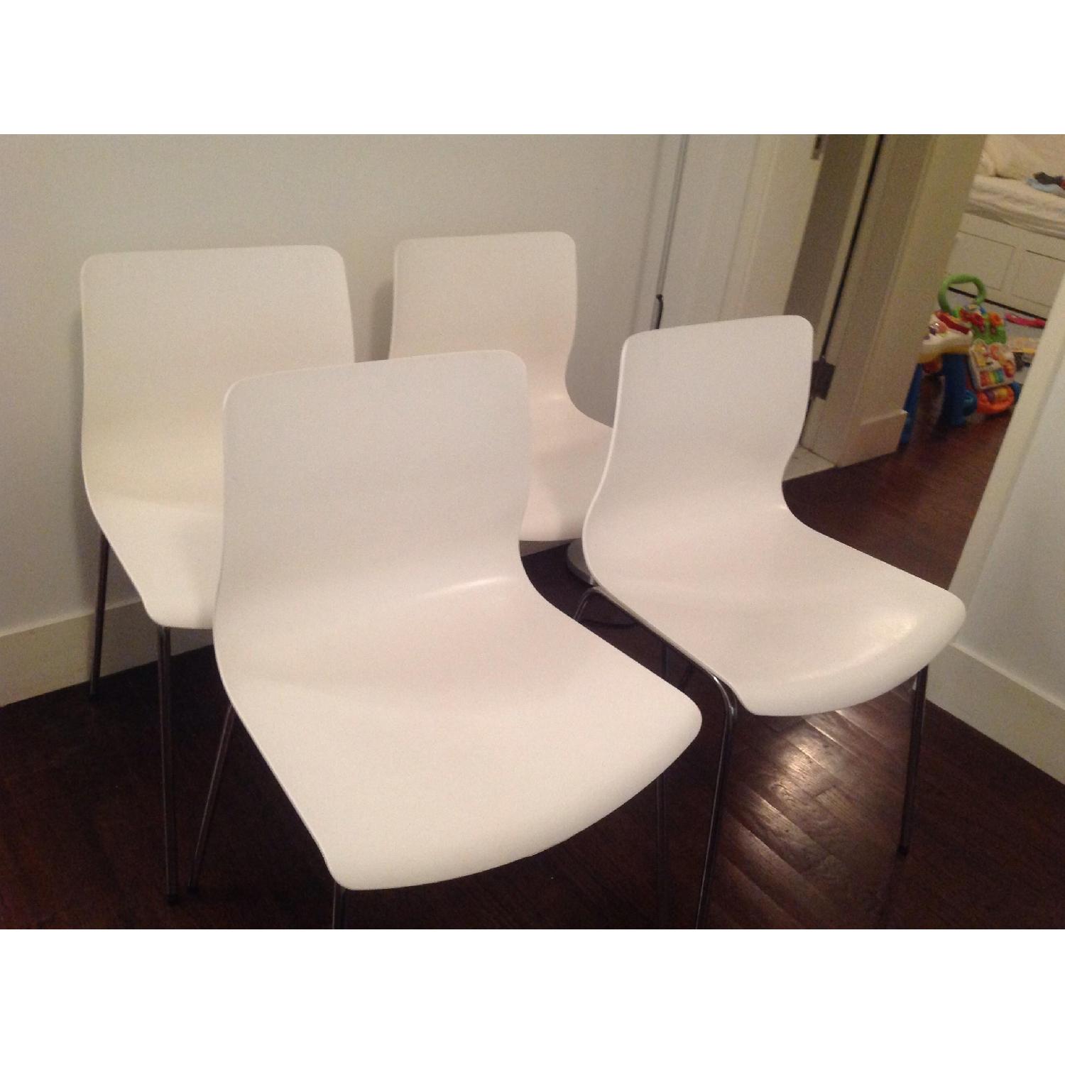 Ikea White Modern Chairs - Set of 4 - image-2