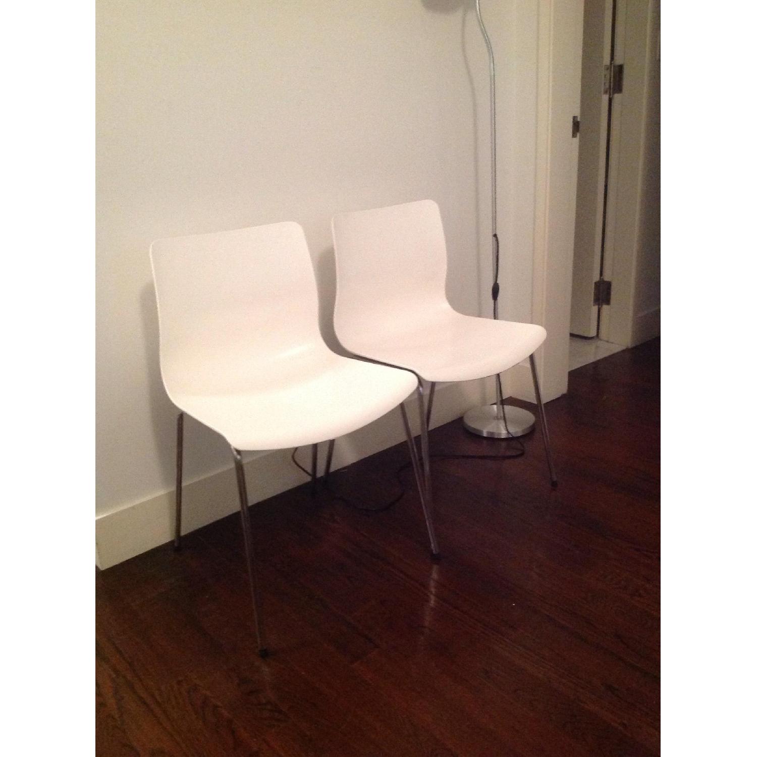 Ikea White Modern Chairs - Set of 4 - image-3