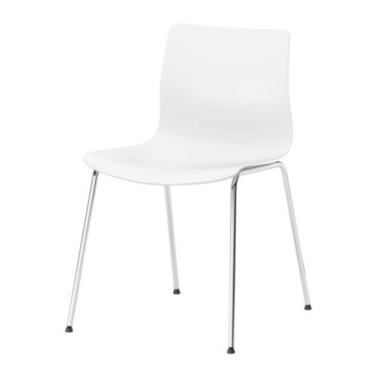 Ikea White Modern Chairs - Set of 4 - image-4
