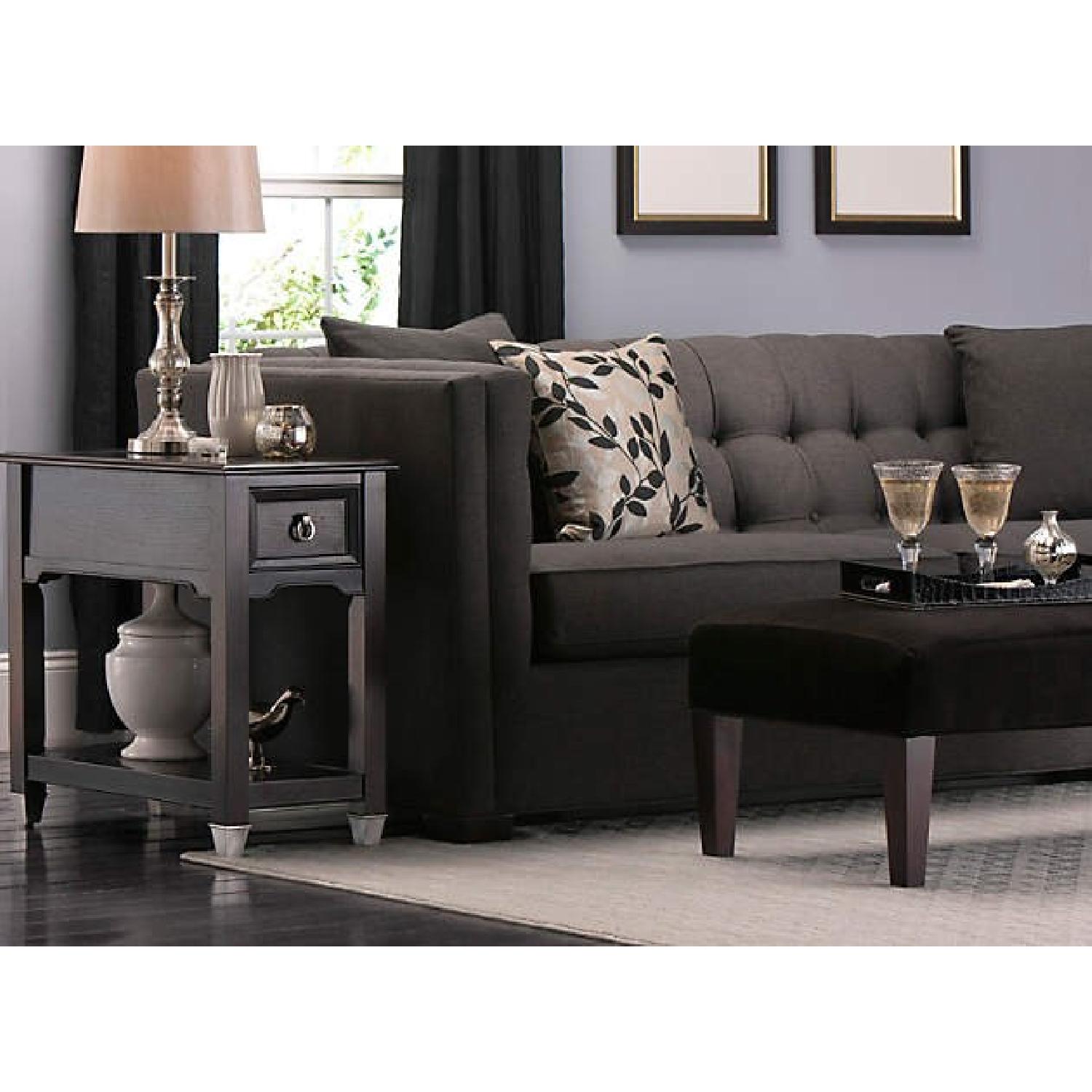 Raymour & Flanigan Dark Grey Contemporary Sofa - image-3