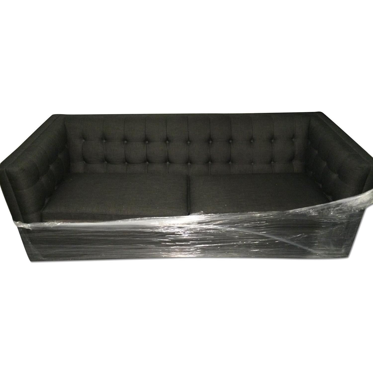 Raymour & Flanigan Dark Grey Contemporary Sofa - image-4