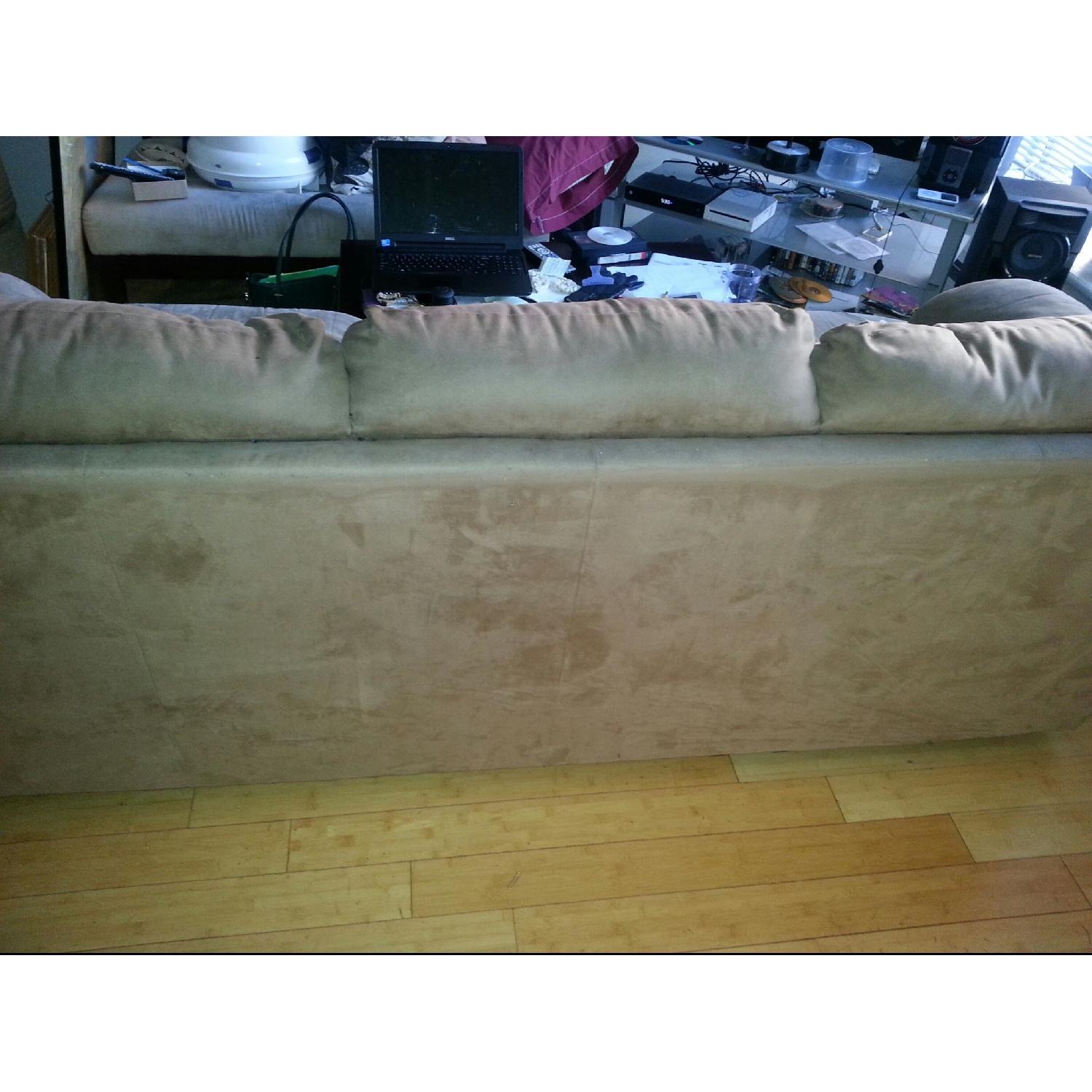 Camel Microfiber 3 Seater Sofa - image-4