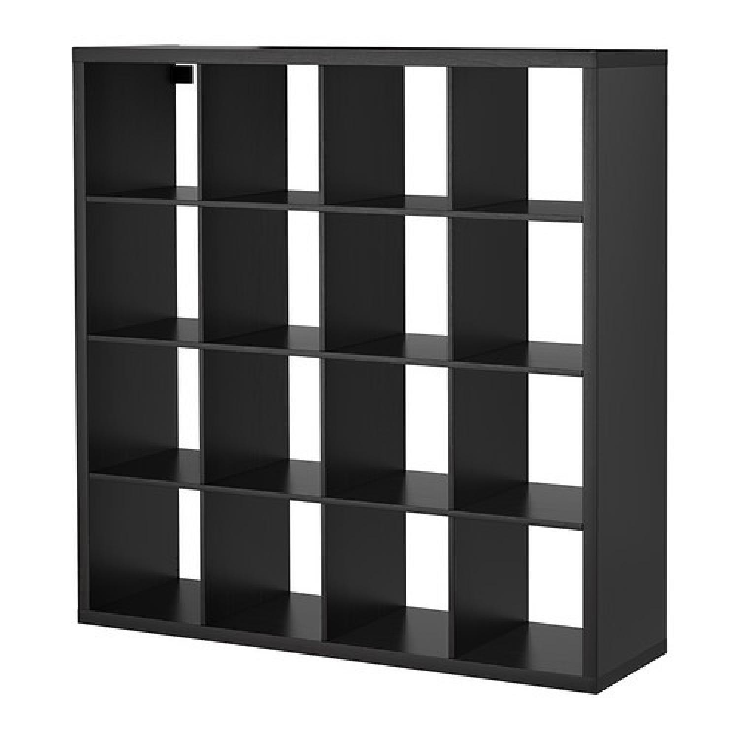 Ikea Black-Brown Sleek Bookshelf / Storage System - image-2