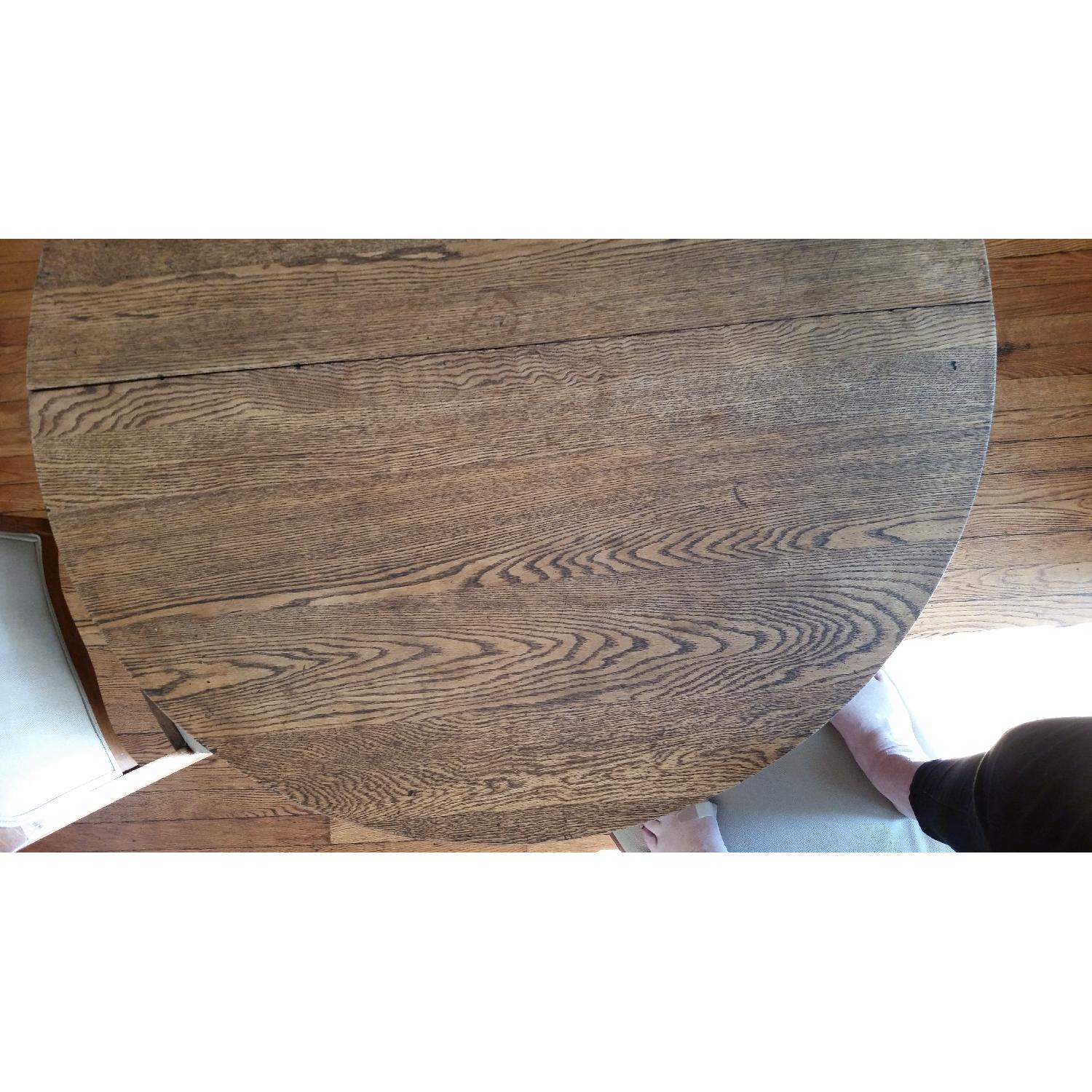 Antique Golden Oak Pedestal Dining Table Round Table - image-4