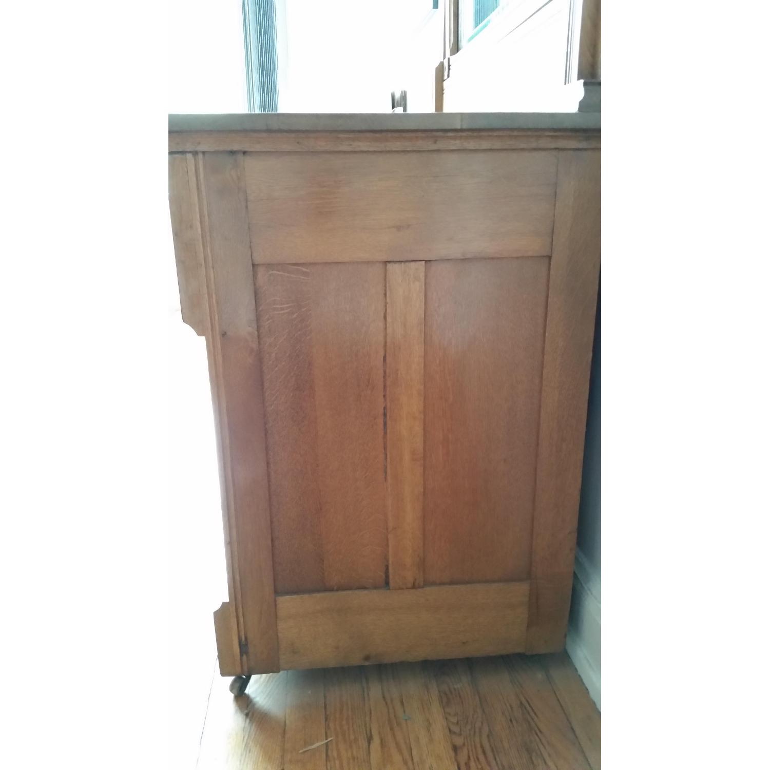 Antique Golden Oak Dresser with Framed Mirror - image-5