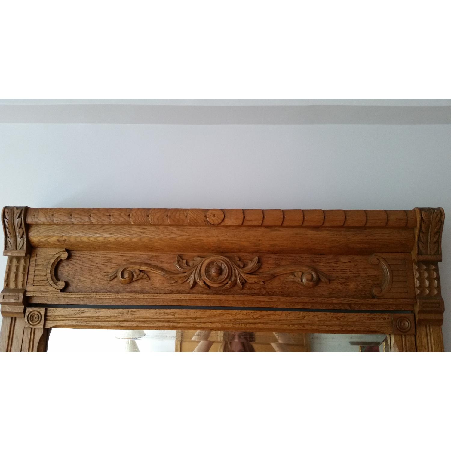 Antique Golden Oak Dresser with Framed Mirror - image-9