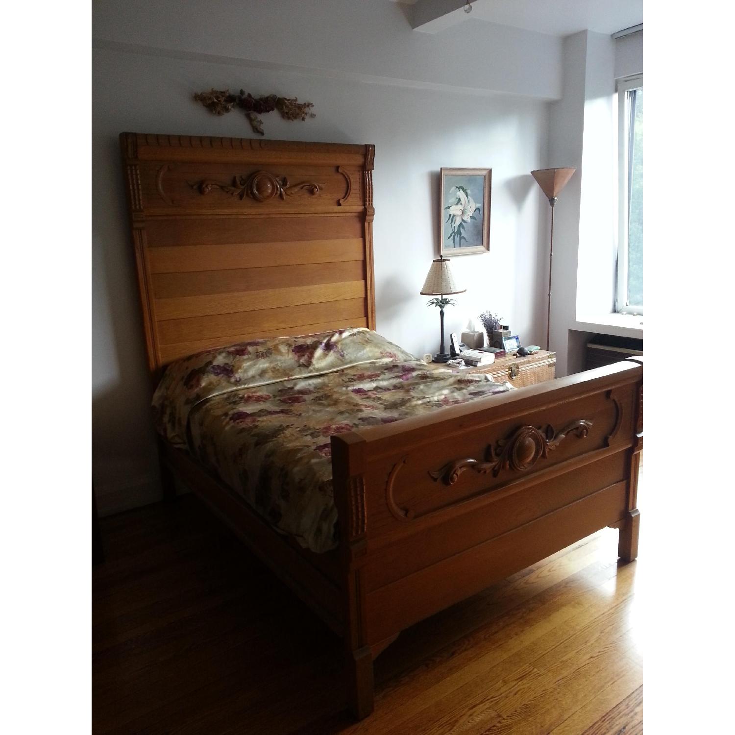 Antique Golden Oak Dresser with Framed Mirror - image-10