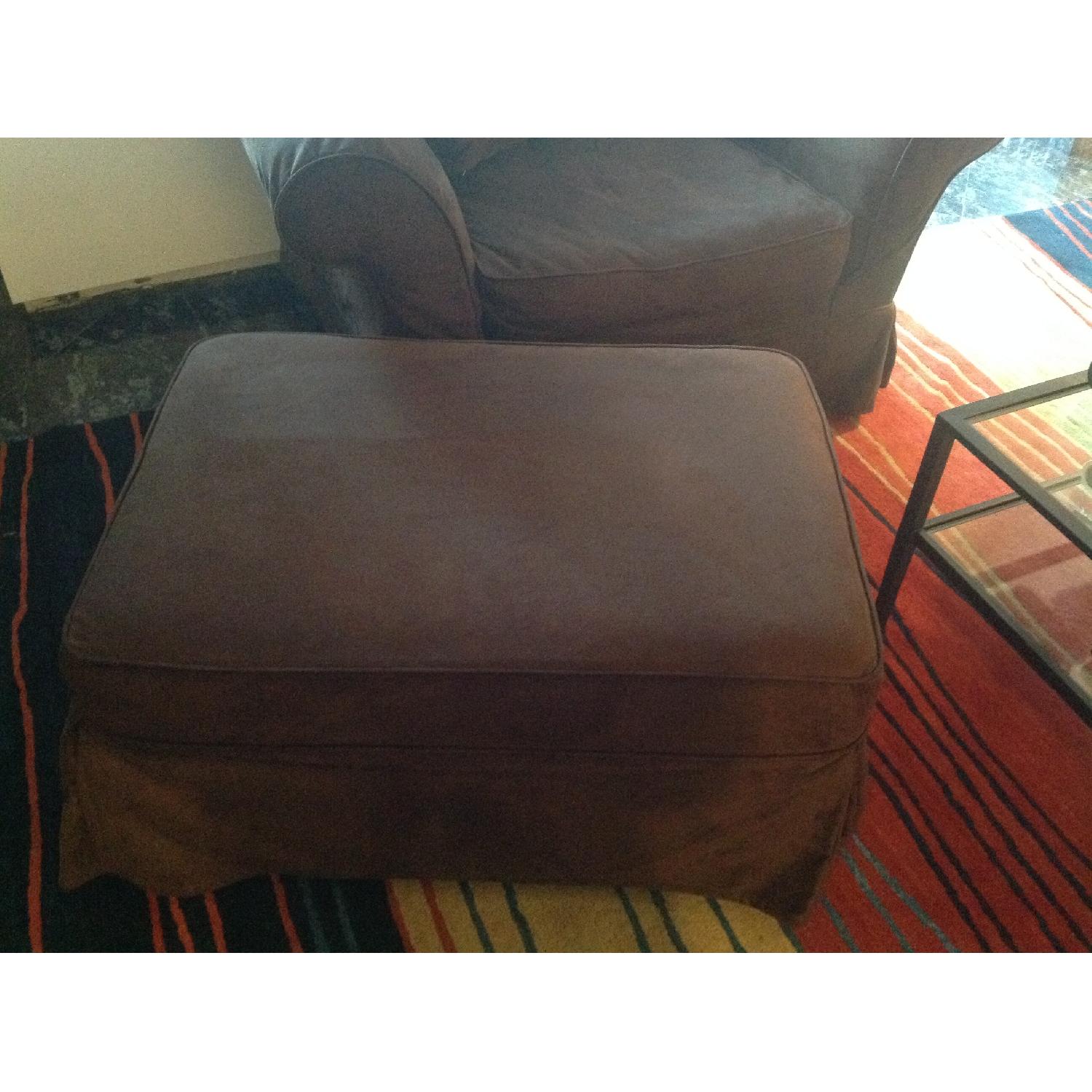 Pottery Barn Charleston Slipcovered Chair-and-a-Half w/ Ottoman - image-2