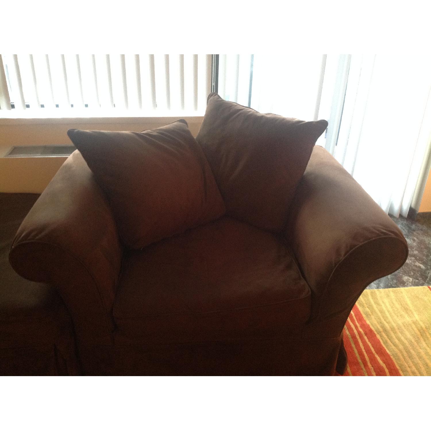 Pottery Barn Charleston Slipcovered Chair-and-a-Half w/ Ottoman - image-4