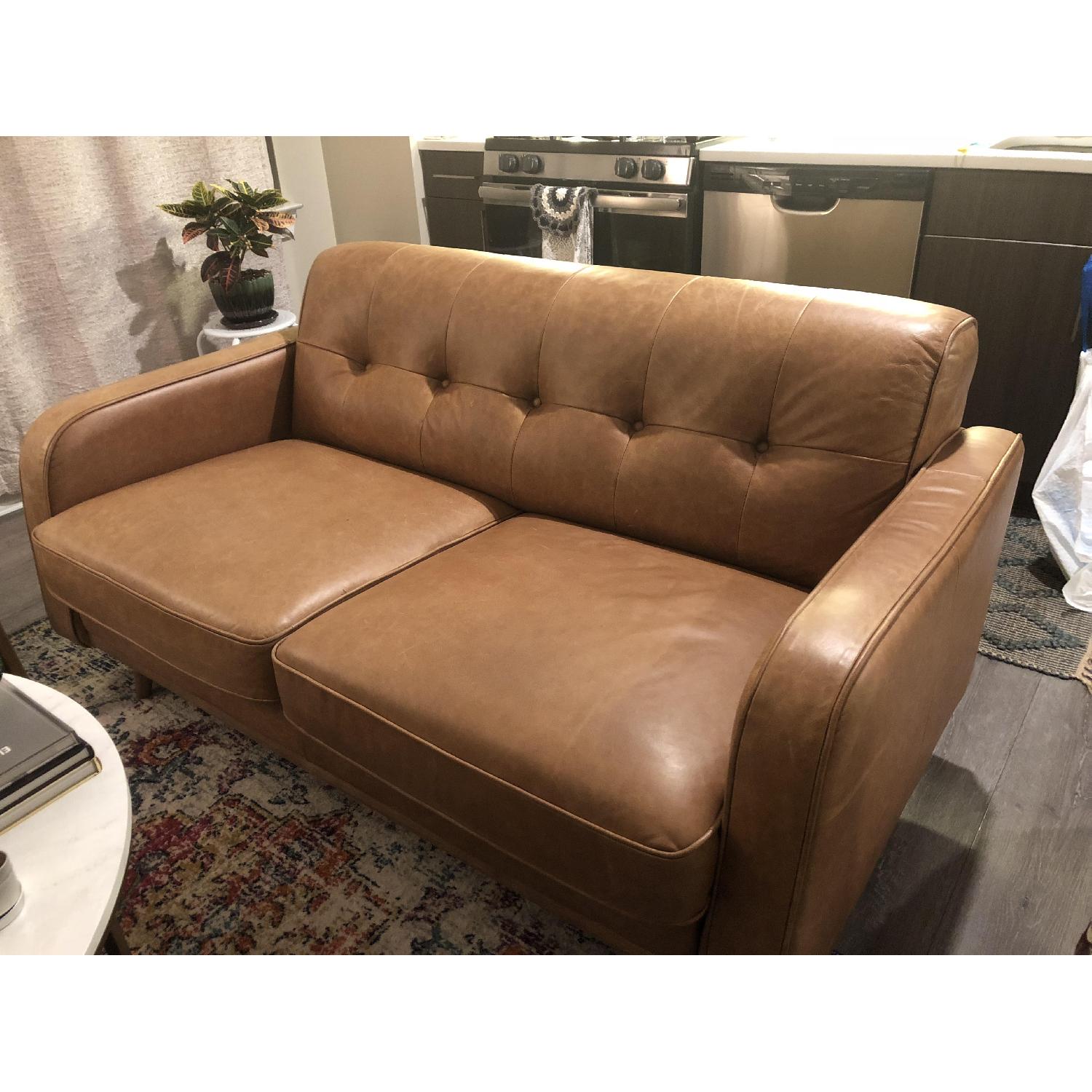 Homesense Leather Loveseat - image-1