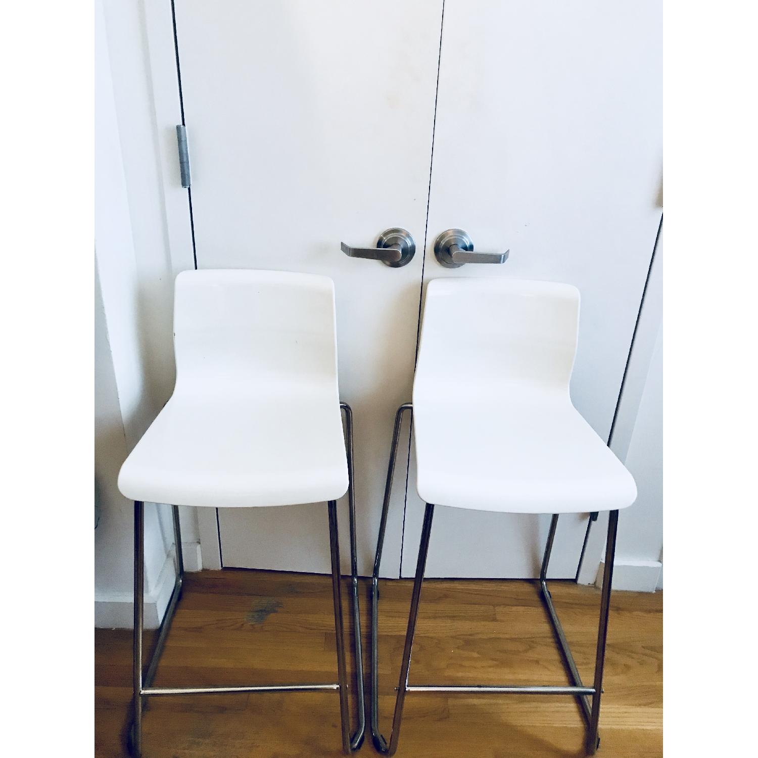 Ikea White Chrome Steel Bar Stools AptDeco