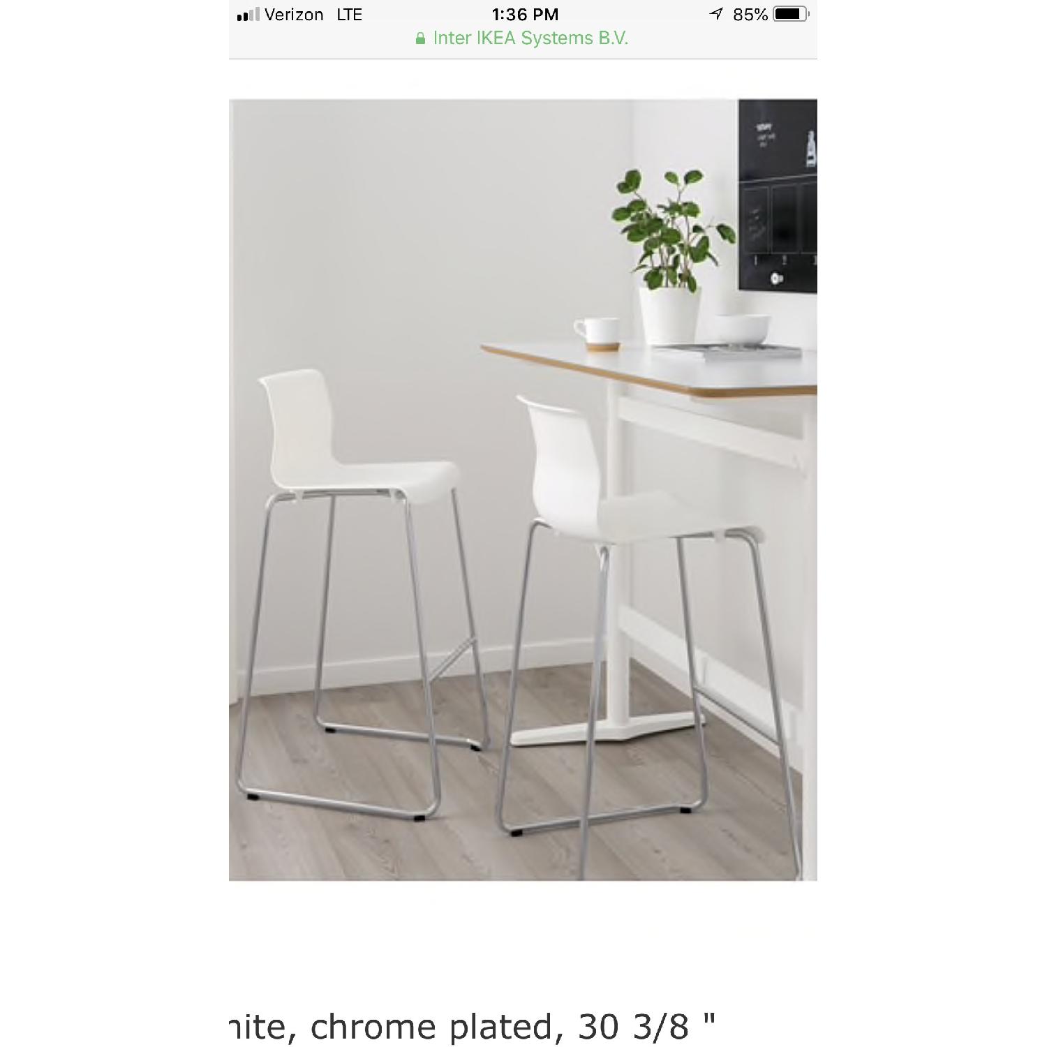 Ikea White Chrome Steel Bar Stools - image-3