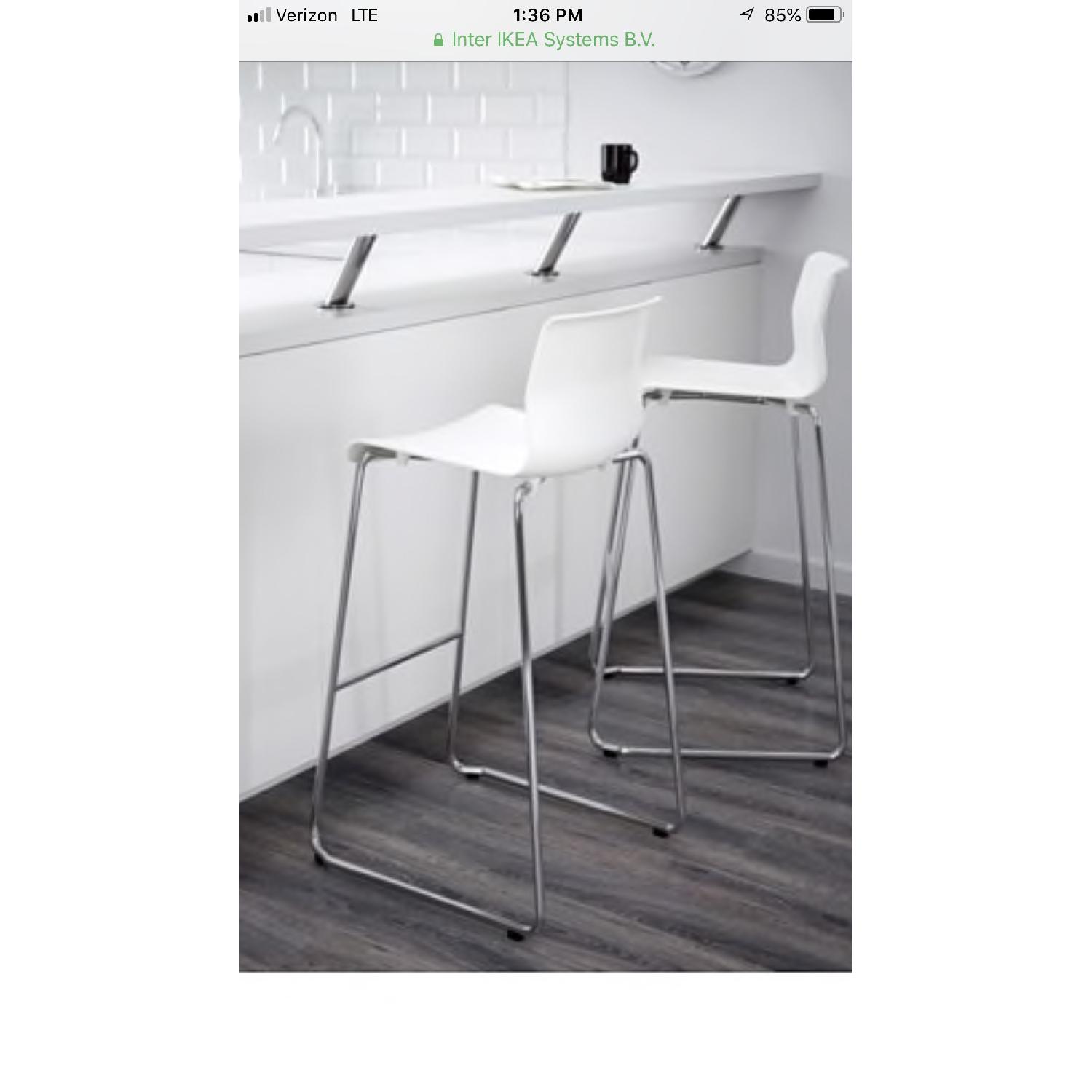 Ikea White Chrome Steel Bar Stools - image-4
