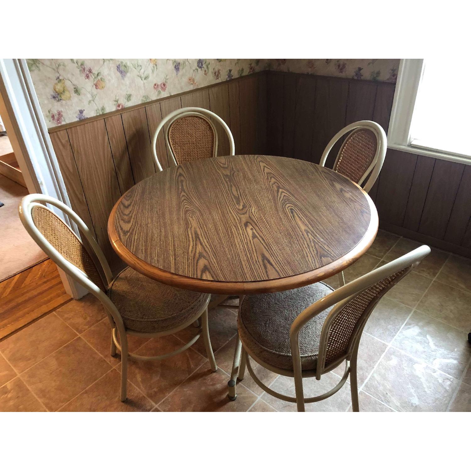 Mid Century 1950s Round Dining Table w/ 4 Chairs - image-2