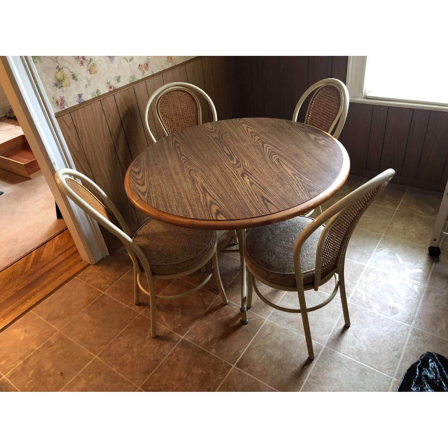 Mid Century 1950s Round Dining Table w/ 4 Chairs - image-3