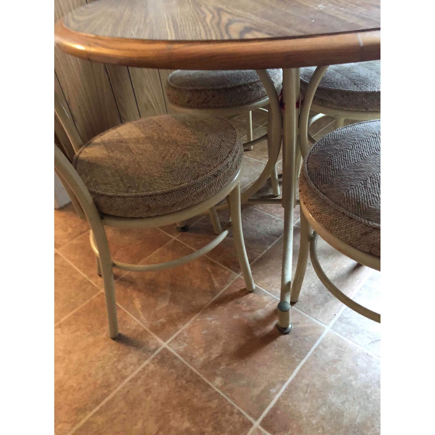 Mid Century 1950s Round Dining Table w/ 4 Chairs - image-4