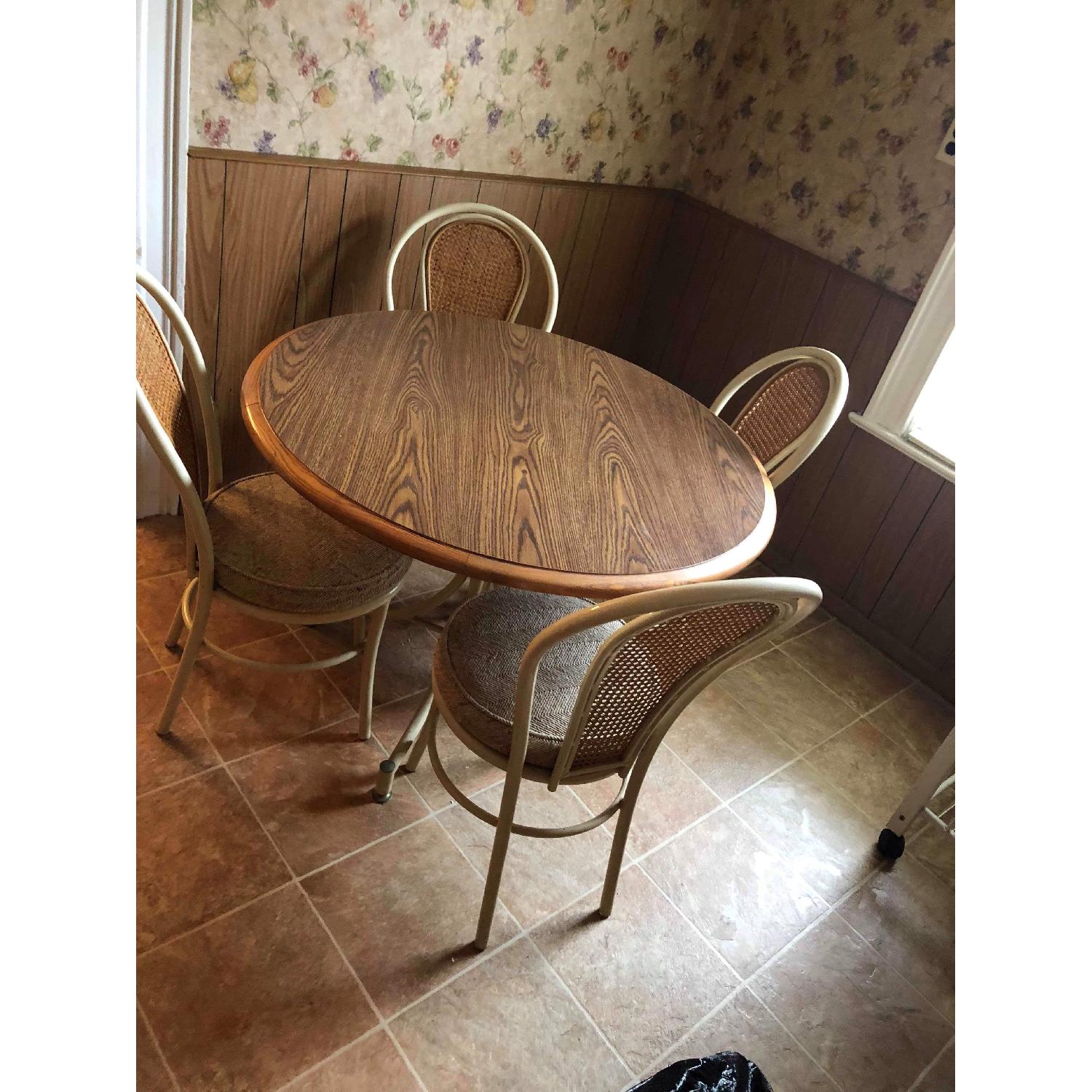 Mid Century 1950s Round Dining Table w/ 4 Chairs - image-6