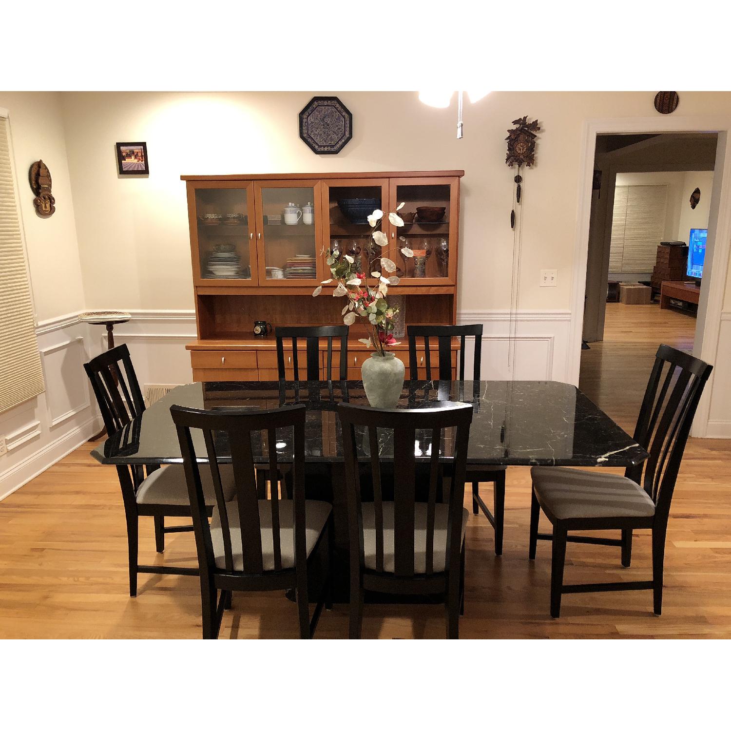 Italian Marble Dining Table w/ 6 Chairs AptDeco