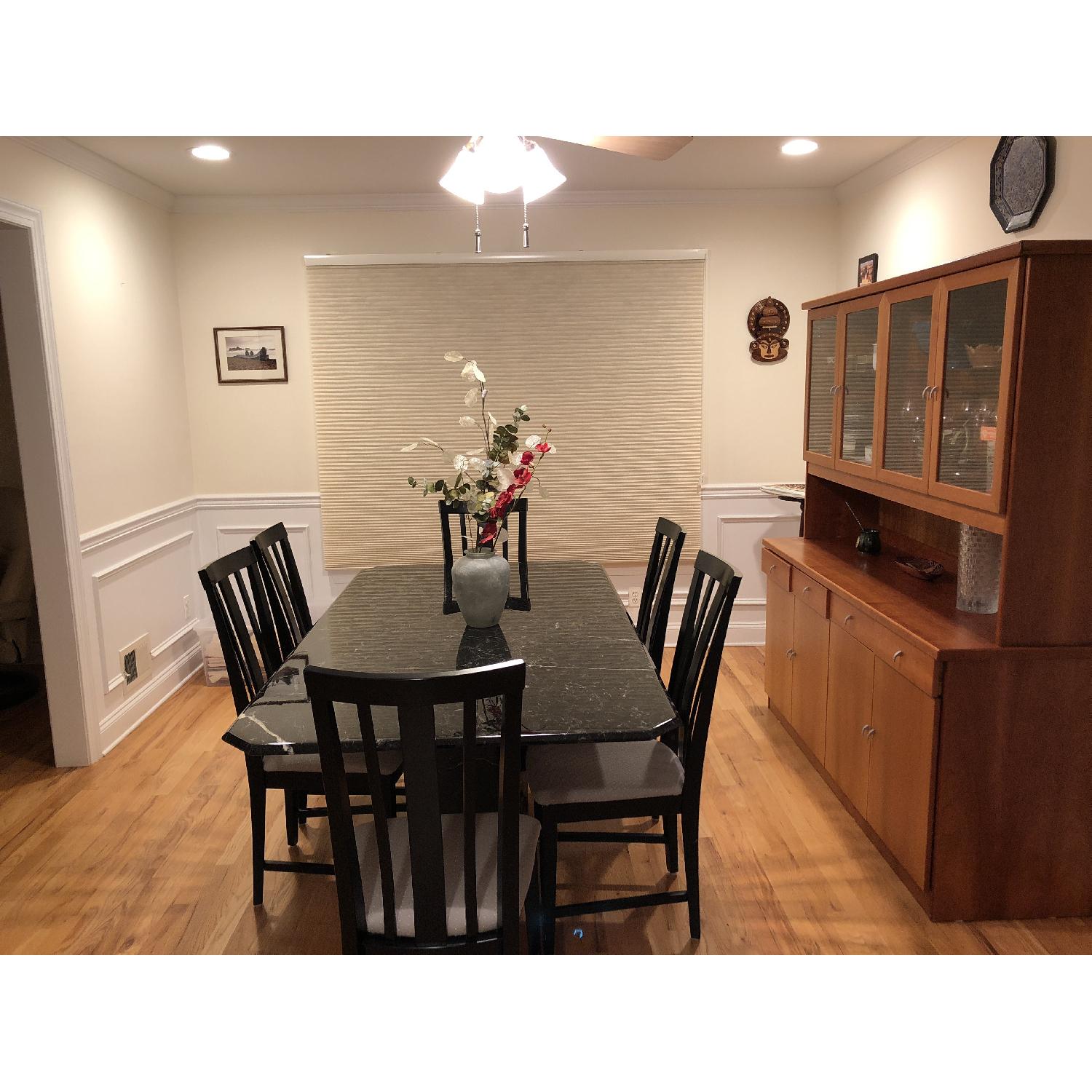 Italian Marble Dining Table w/ 6 Chairs AptDeco