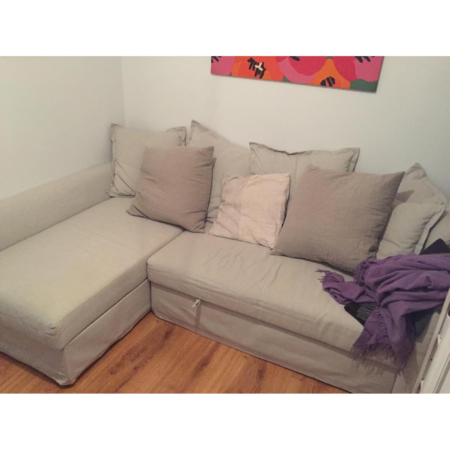 Ikea Holmsund 3 Seat Sleeper Sectional Sofa AptDeco