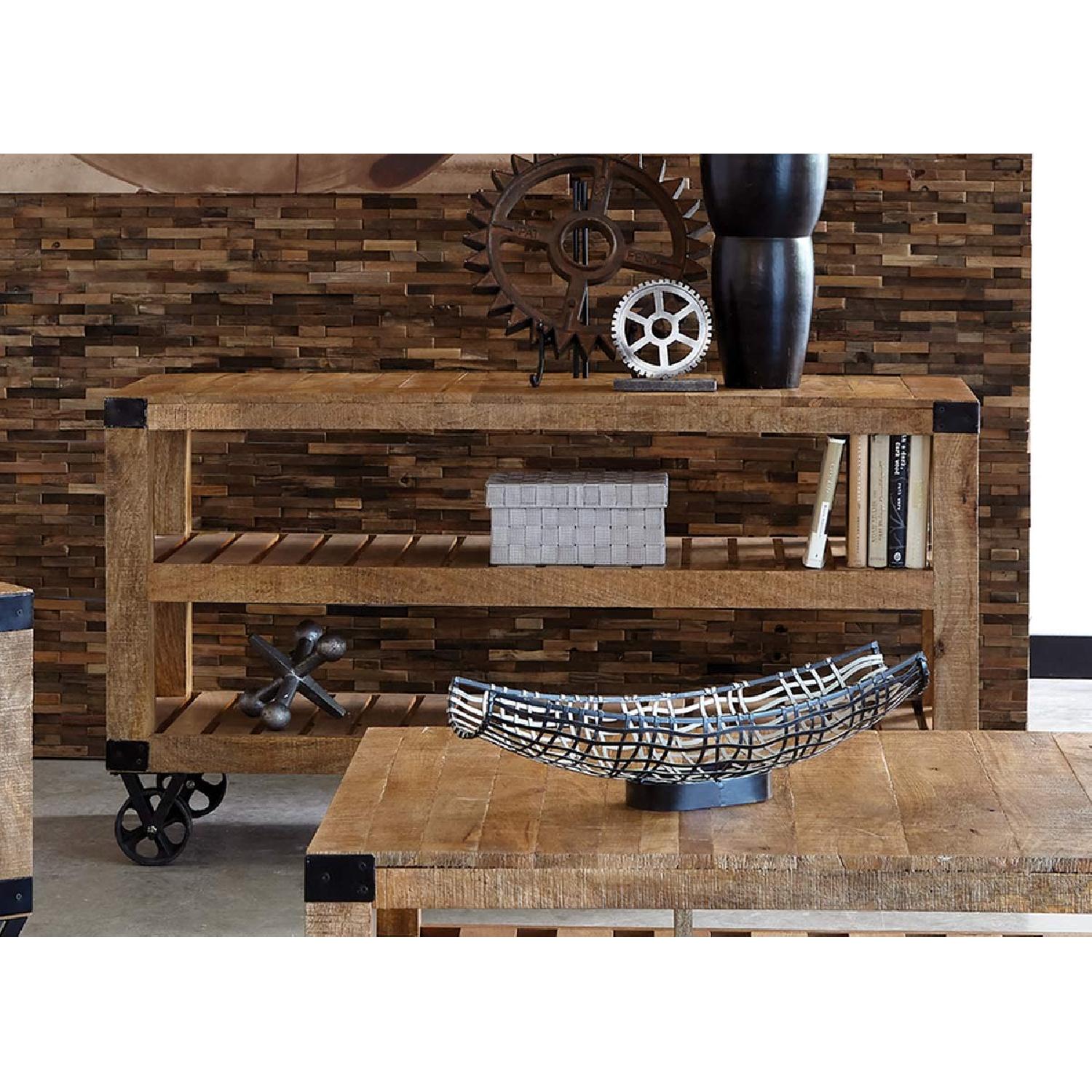 Natural Rough Mango Sofa Table AptDeco