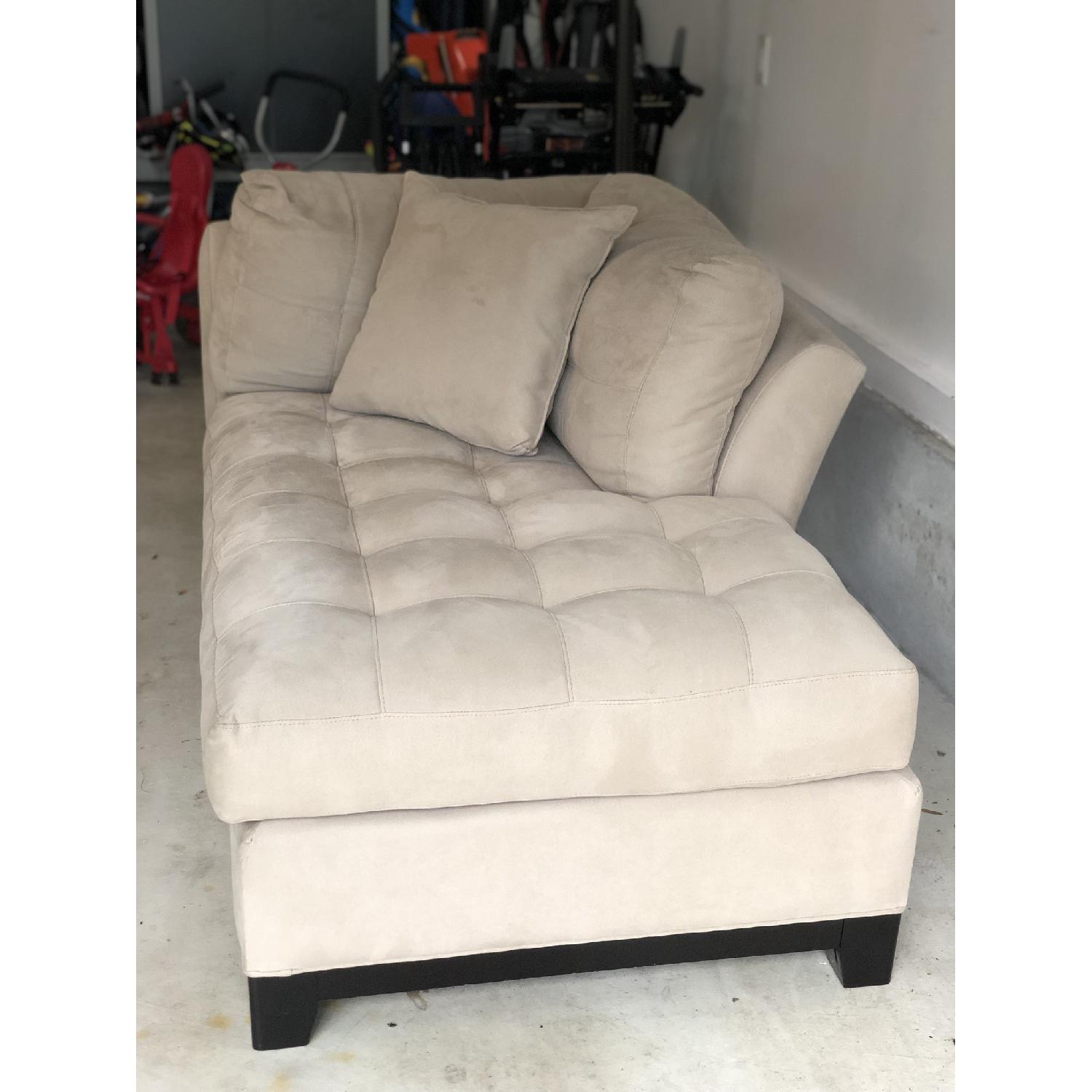 Raymour & Flanigan Microfiber Chaise Lounge - image-1