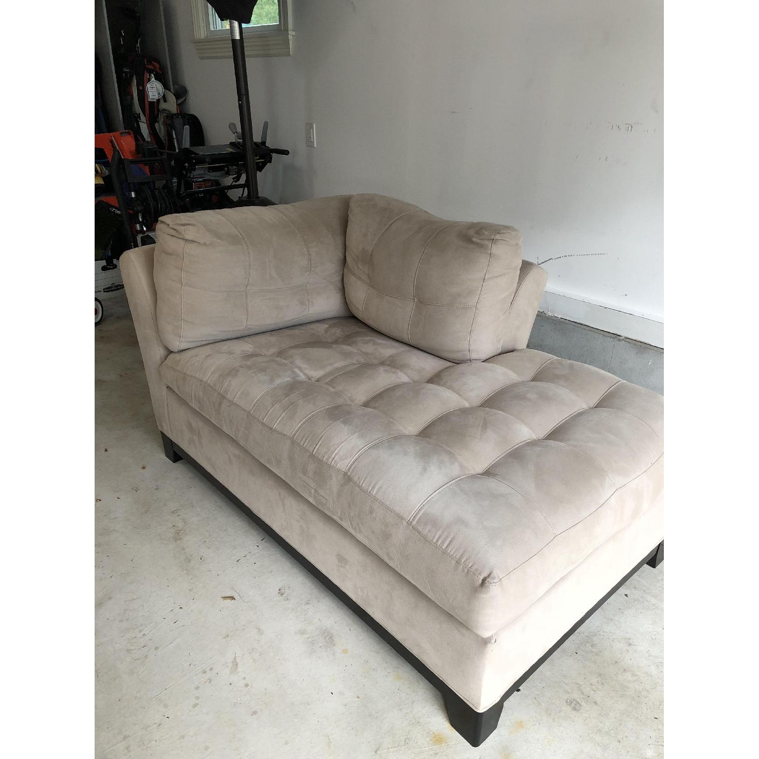 Raymour & Flanigan Microfiber Chaise Lounge - image-2