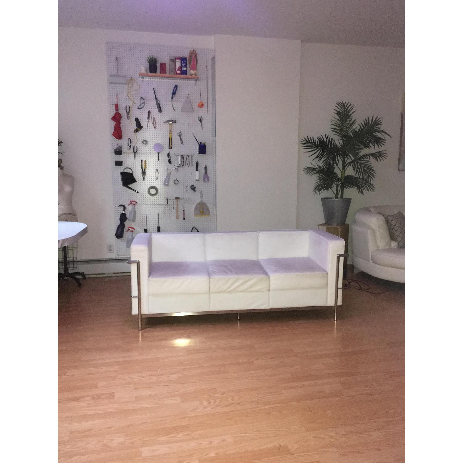 Le Corbusier LC2 Replica Leather 3 Seat Sofa - image-1