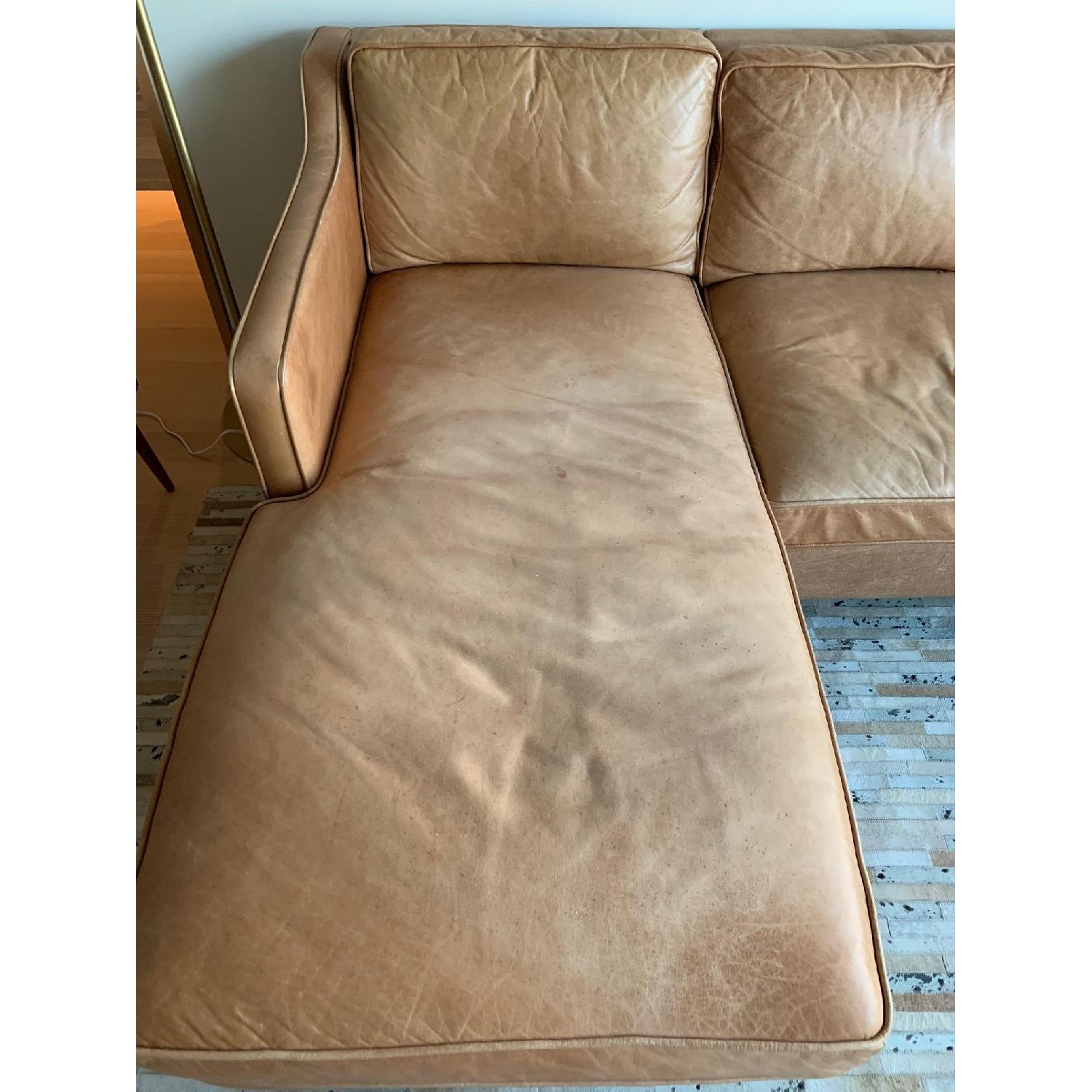 West Elm Hamilton 2-Piece Leather Chaise Sectional Sofa - image-6