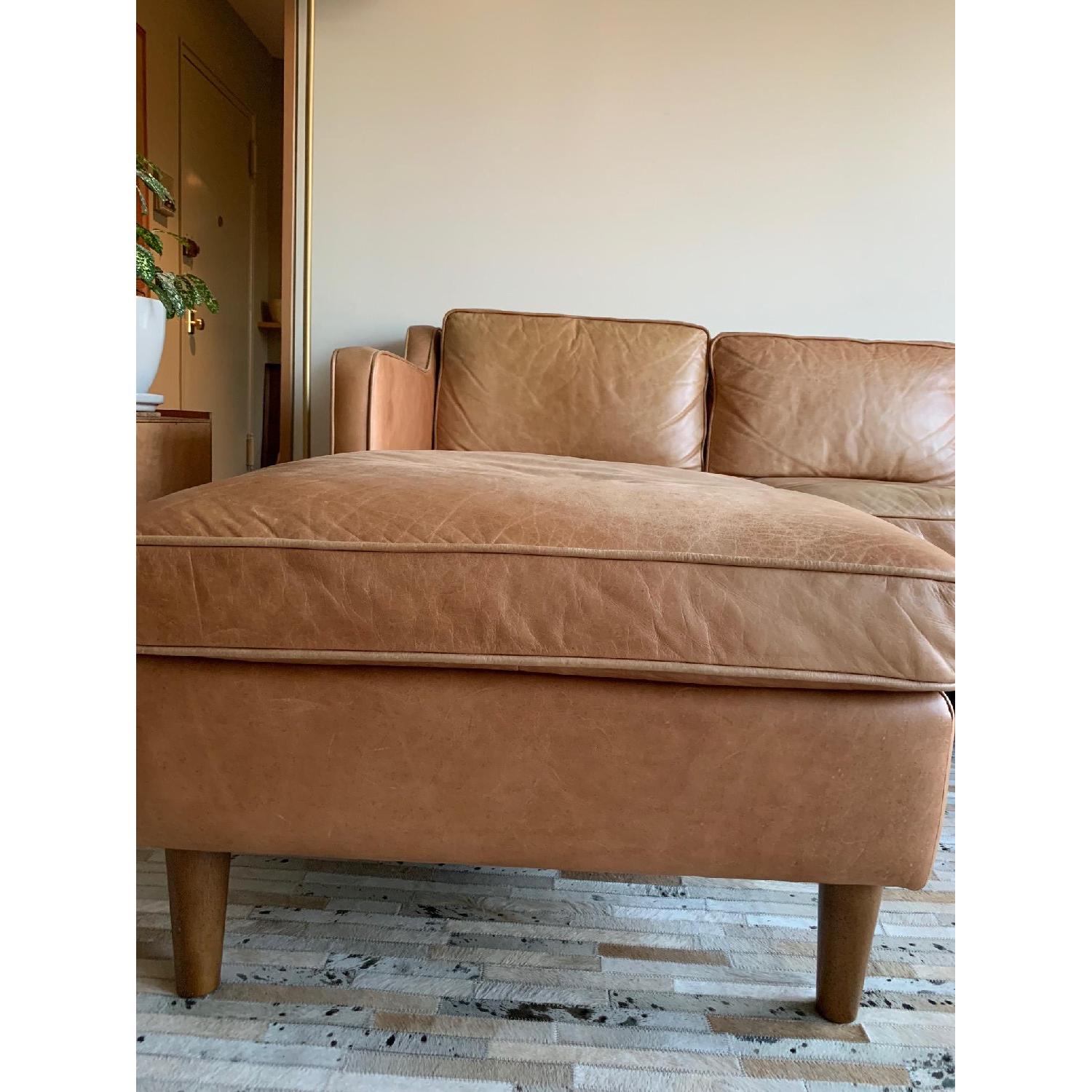 West Elm Hamilton 2-Piece Leather Chaise Sectional Sofa - image-9