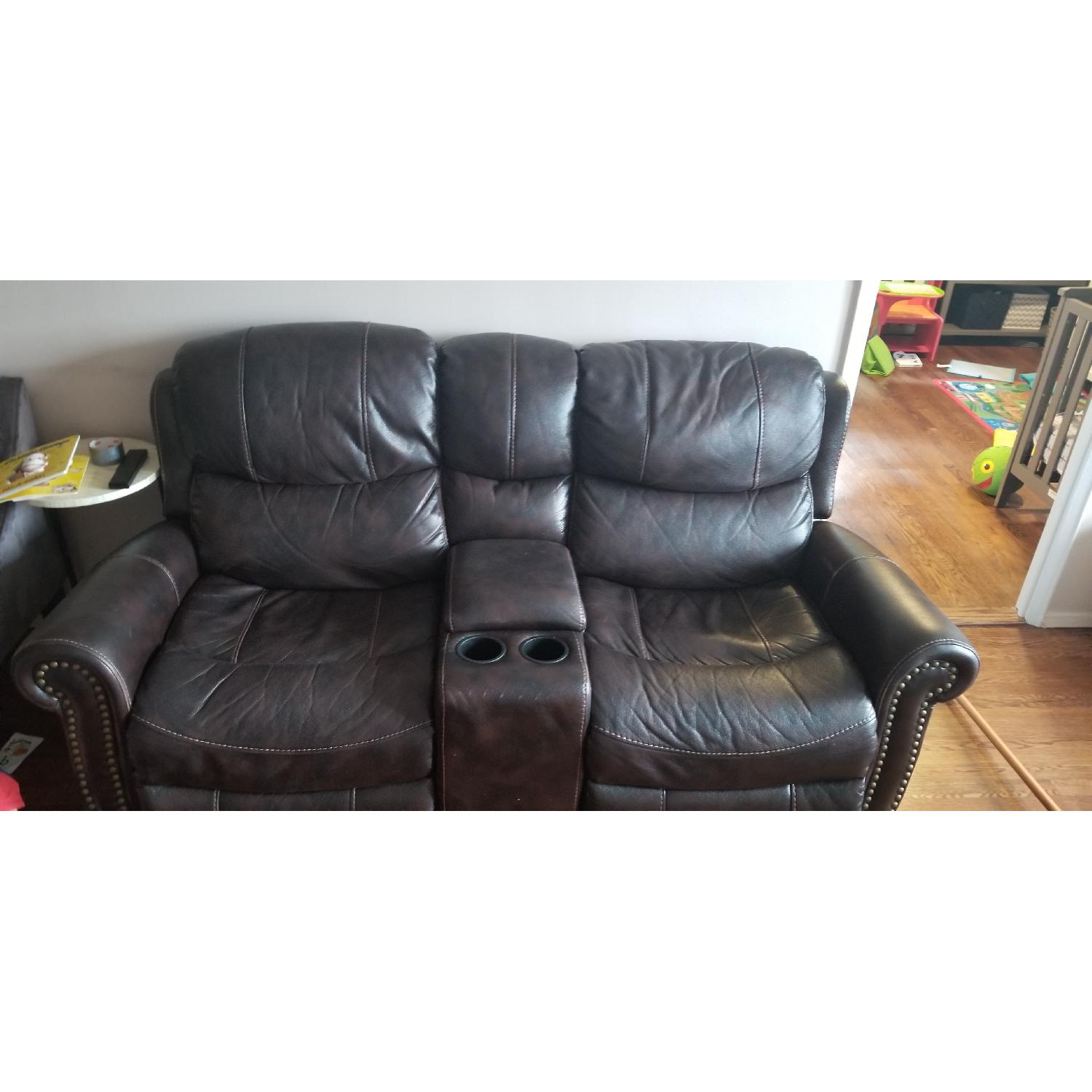 Bob's Dual Reclining Loveseat w/ USB Charging Station - image-2