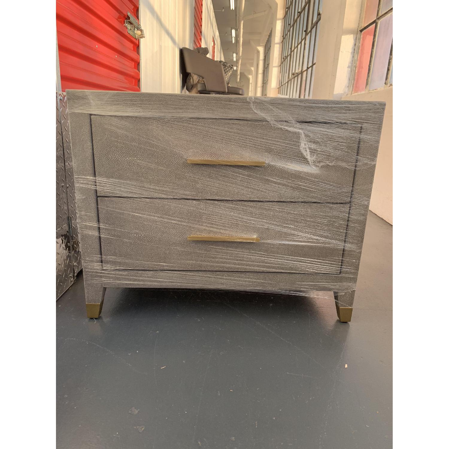 Restoration Hardware Graydon Shagreen Closed Nightstand AptDeco