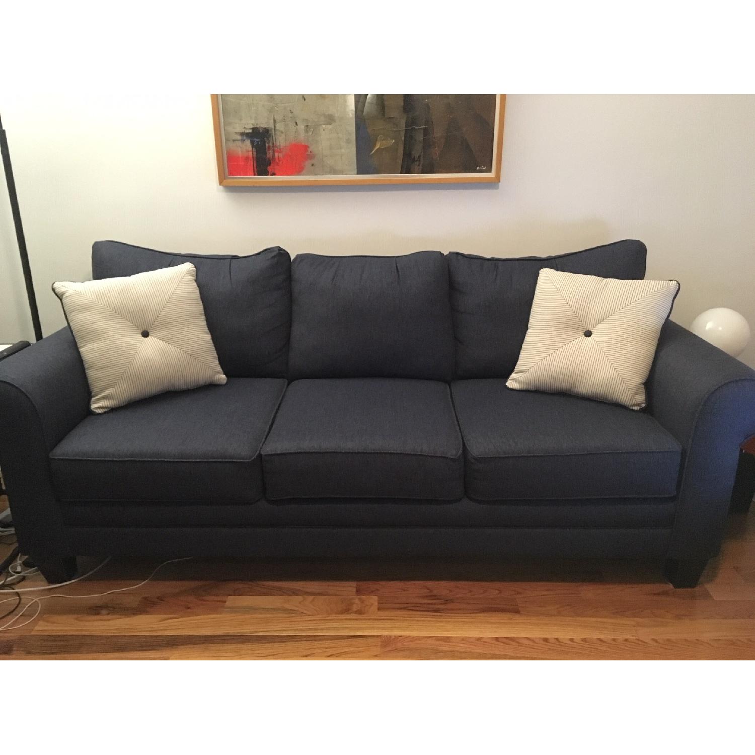 Raymour & Flanigan Mckinley Navy 3-Seater Sofa - image-1