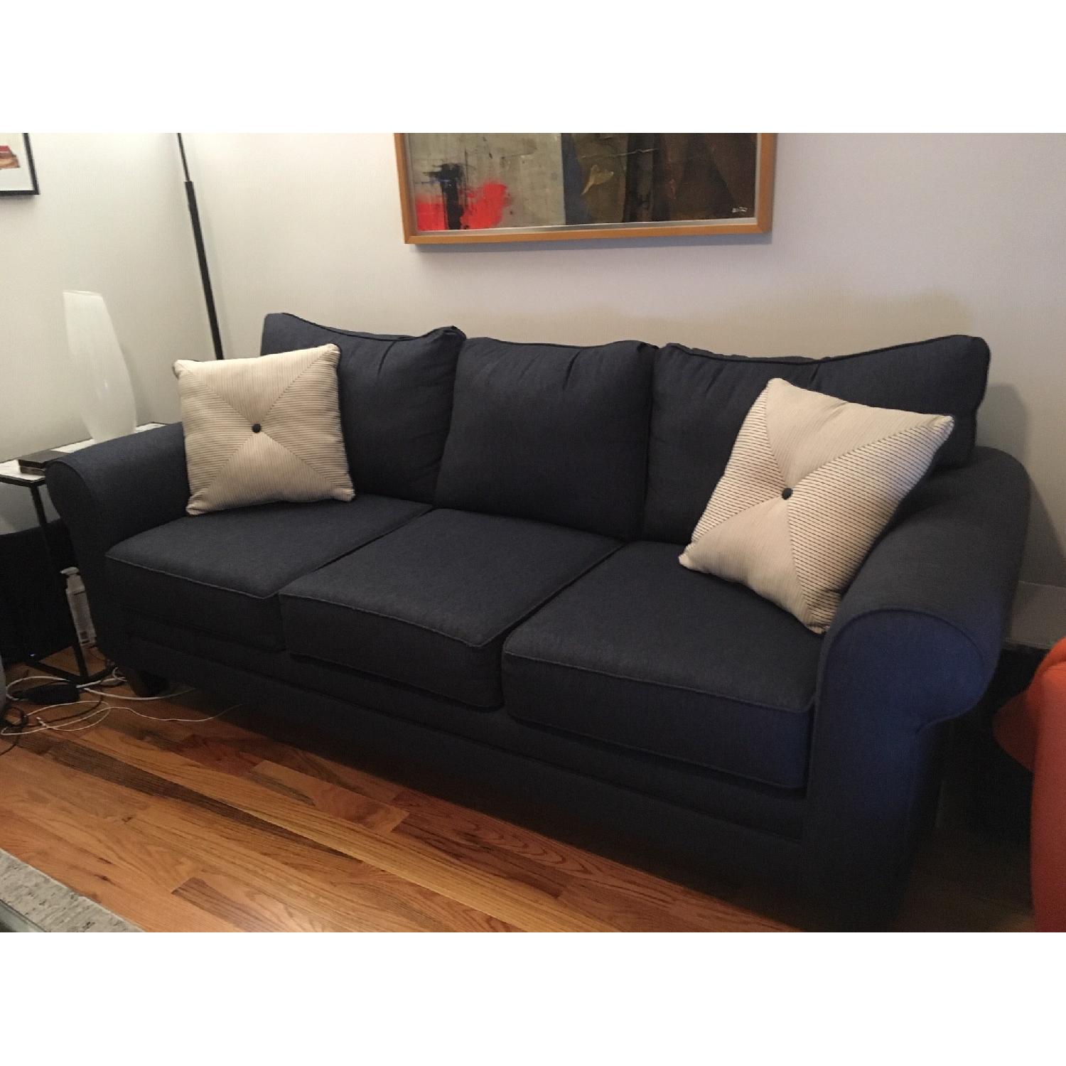 Raymour & Flanigan Mckinley Navy 3-Seater Sofa - image-2