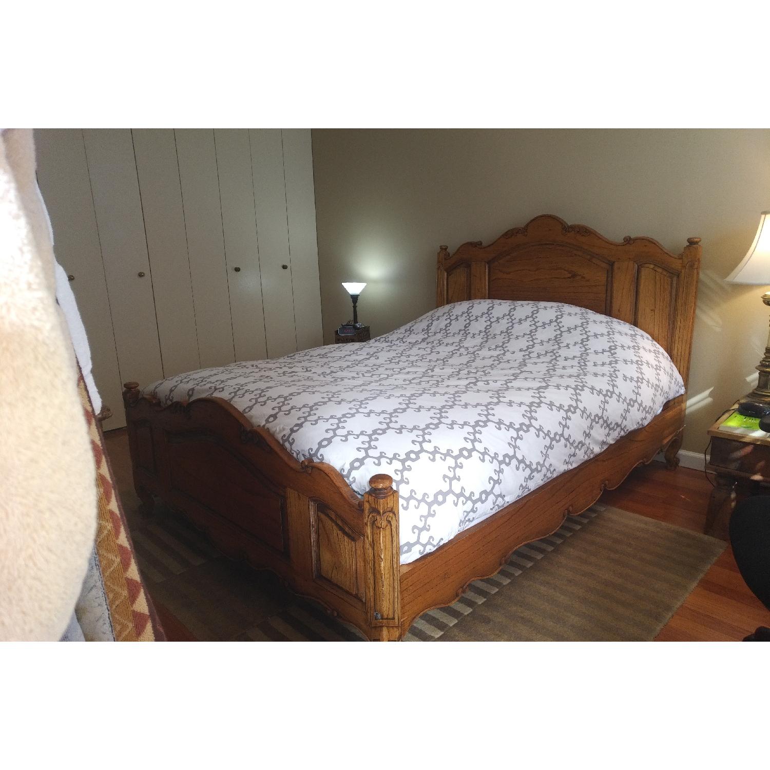 Antique Solid Wood Queen Size Bed - image-1