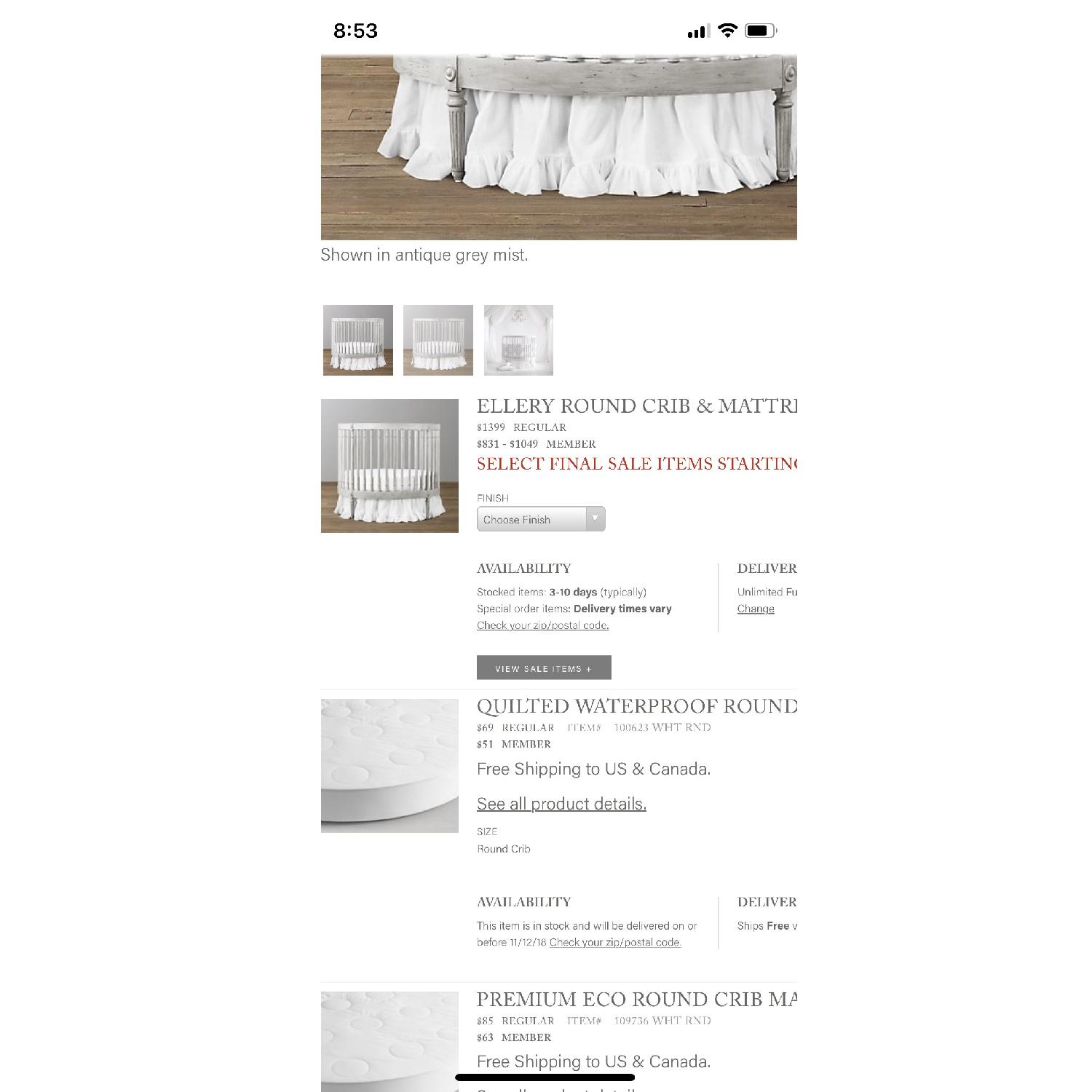 Restoration Hardware Ellery Round Crib - image-2