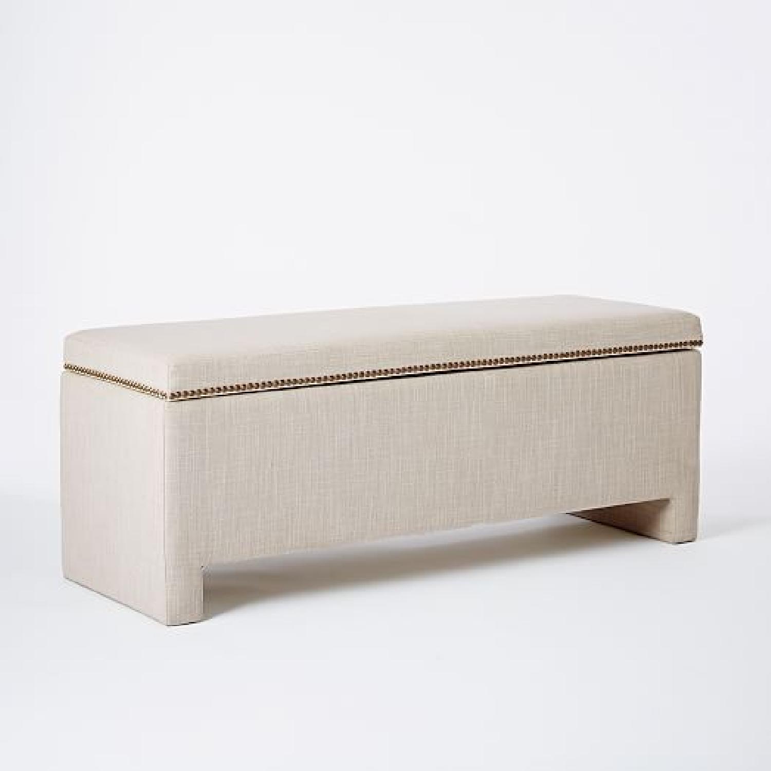 West Elm Grey Storage Bench - image-5